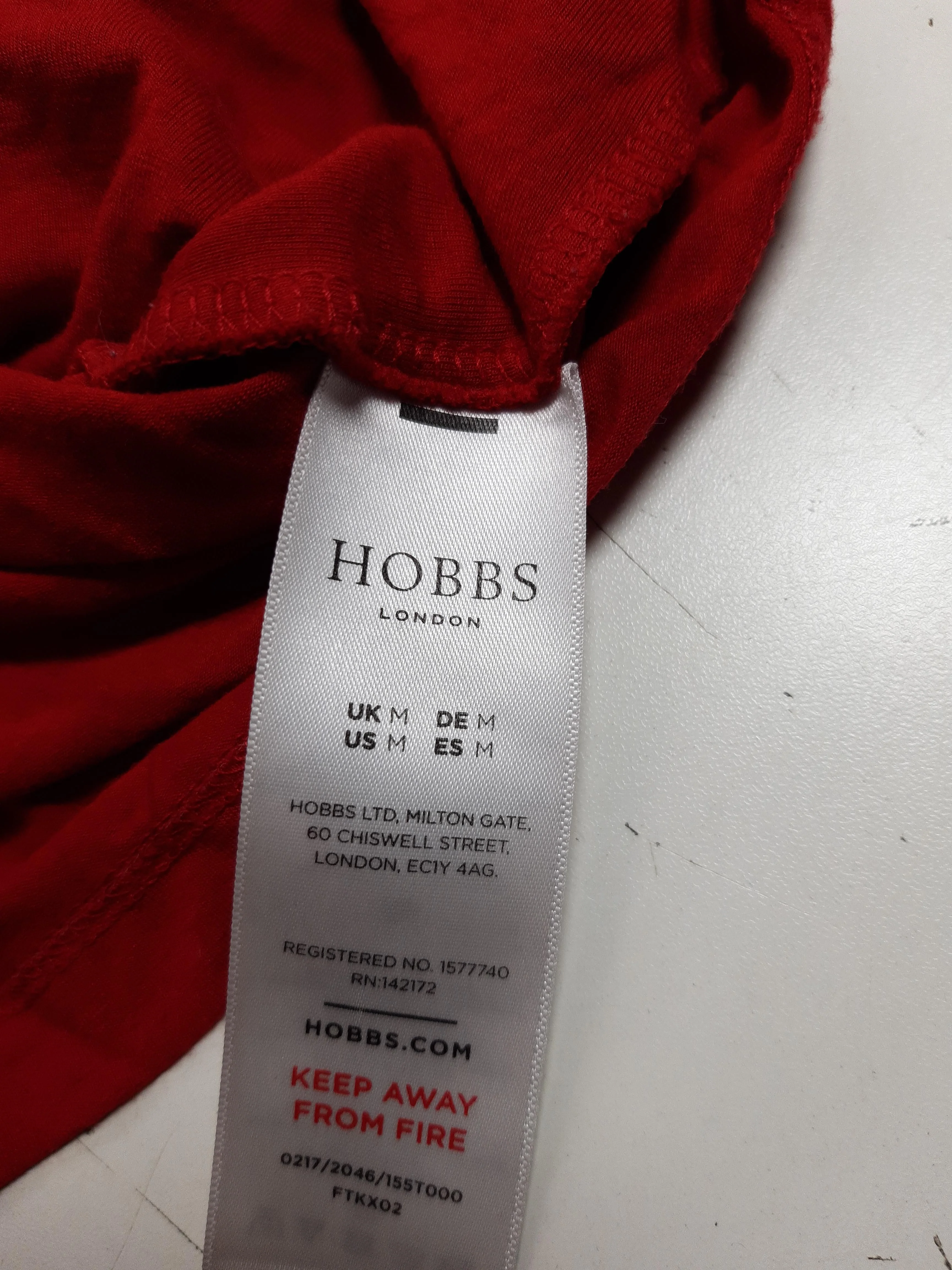 Hobbs Women's Top M Red Viscose with Elastane 3/4 Sleeve Round Neck Basic - Image 6