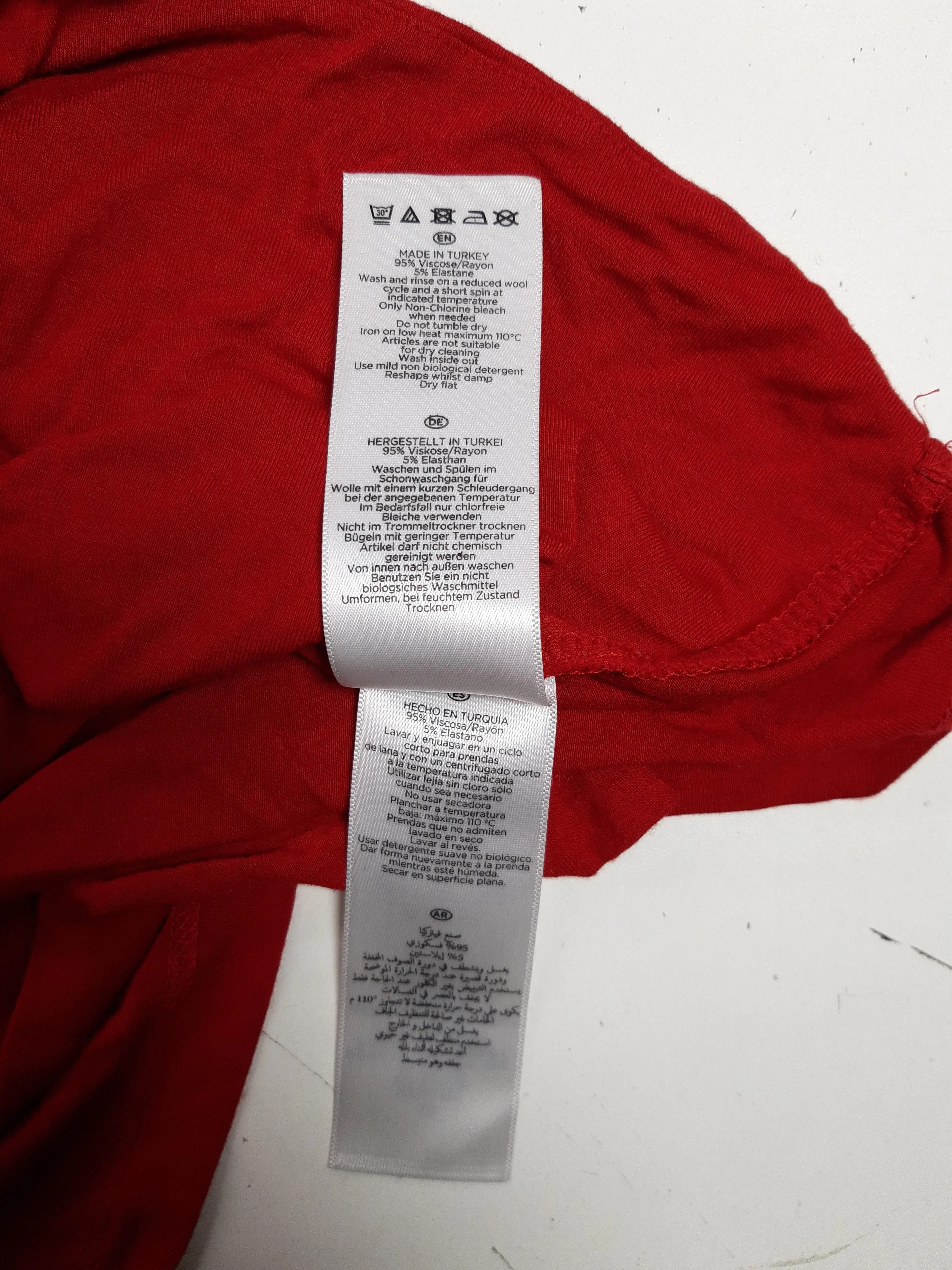 Hobbs Women's Top M Red Viscose with Elastane 3/4 Sleeve Round Neck Basic - Image 7