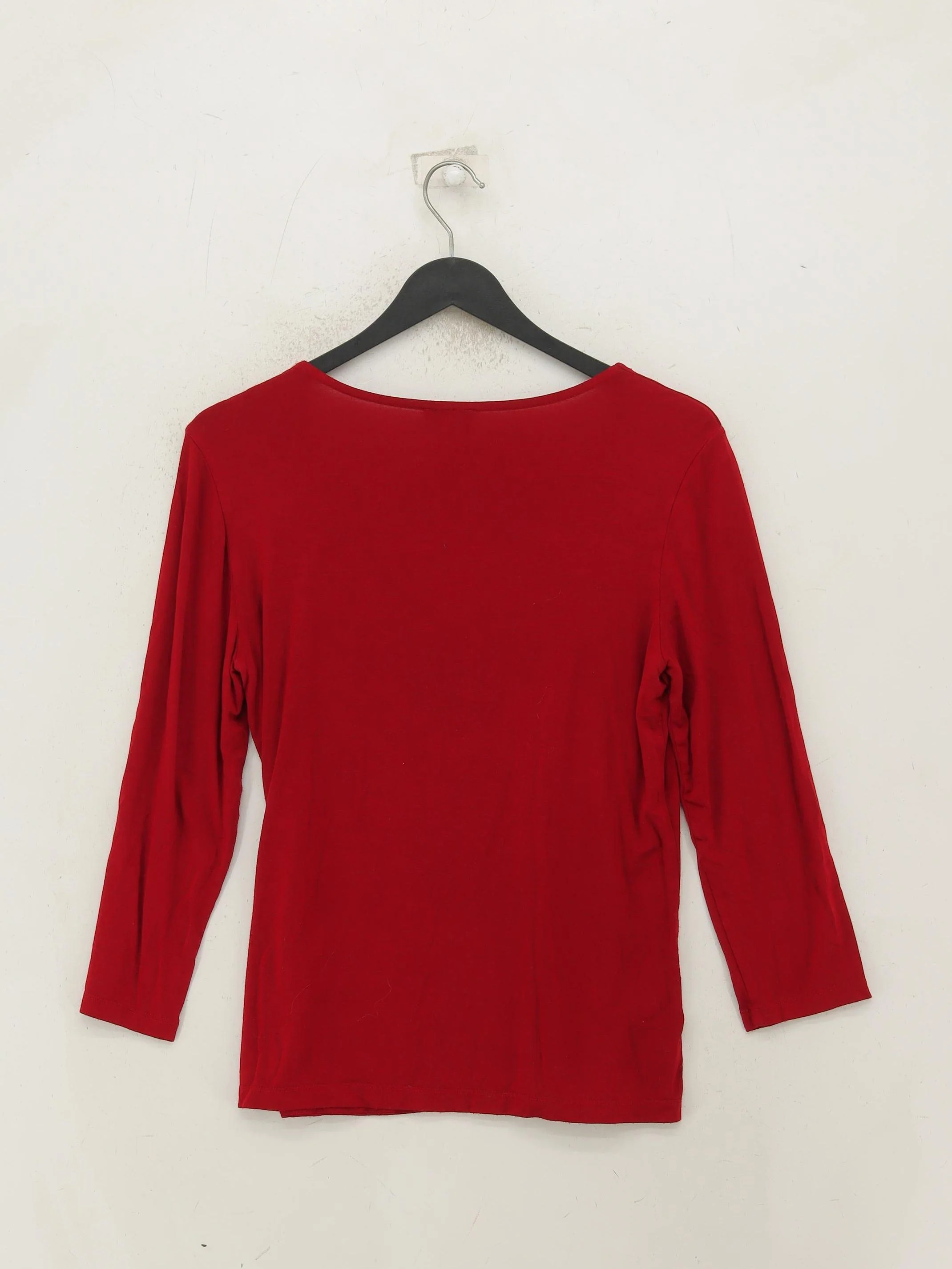Hobbs Women's Top M Red Viscose with Elastane 3/4 Sleeve Round Neck Jersey - Image 2