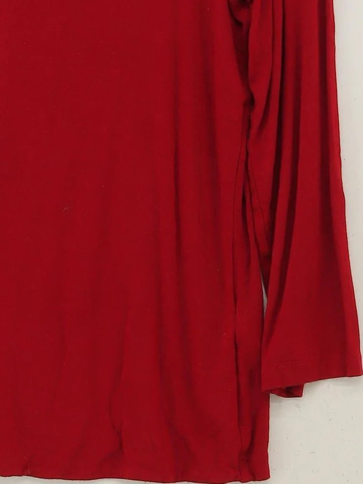 Hobbs Women's Top M Red Viscose with Elastane 3/4 Sleeve Round Neck Jersey - Image 4