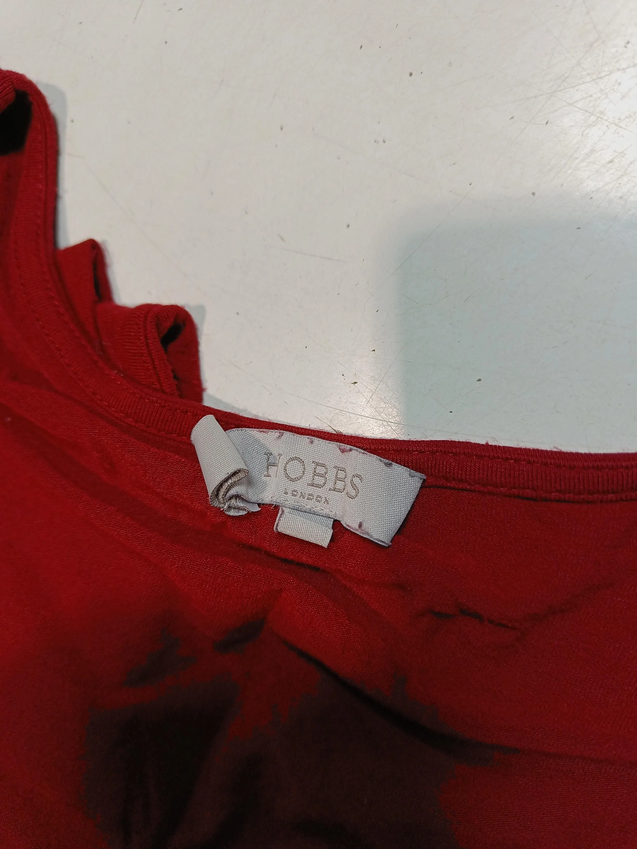 Hobbs Women's Top M Red Viscose with Elastane 3/4 Sleeve Round Neck Jersey - Image 6