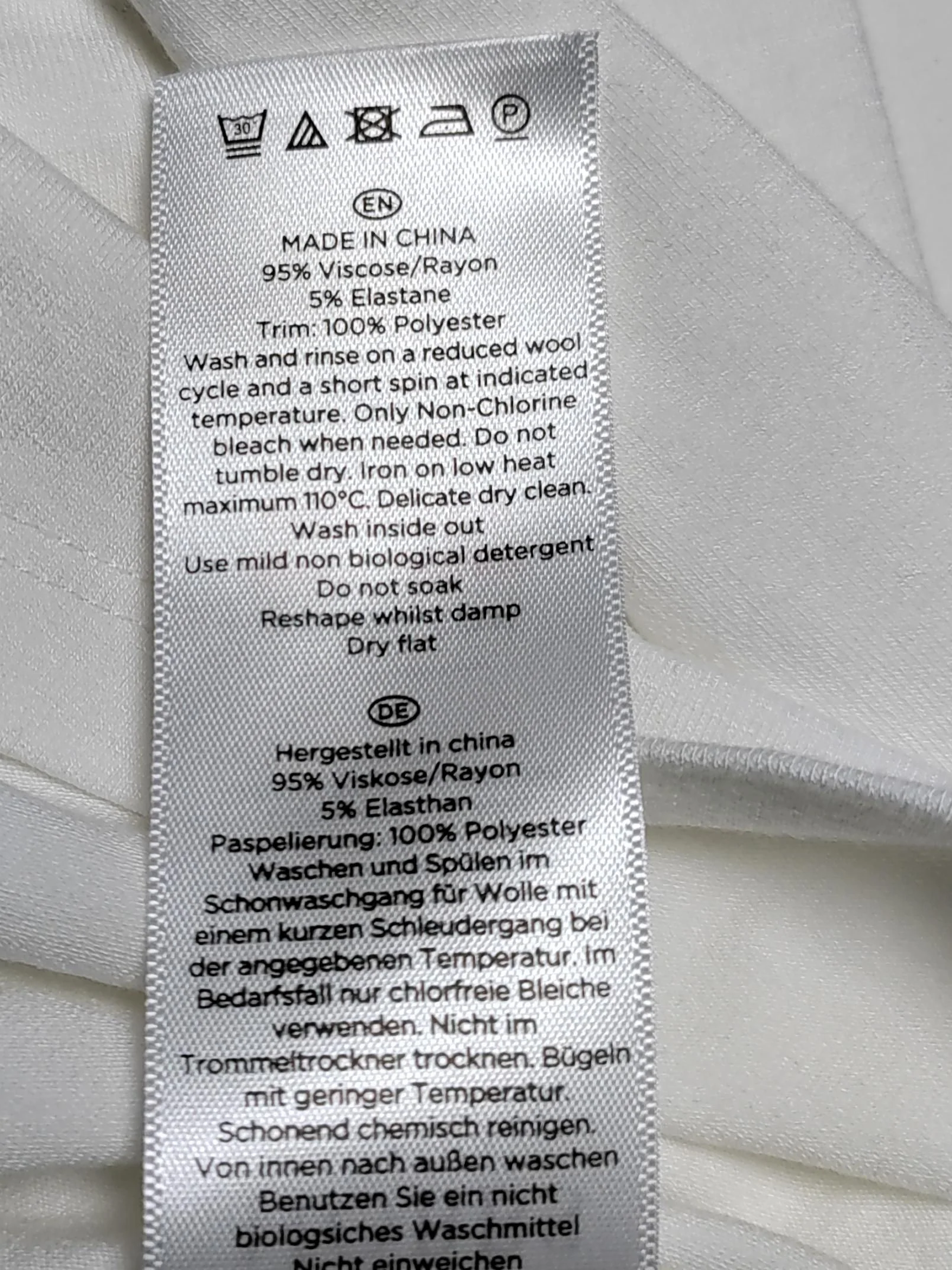 Hobbs Women's Top M White Viscose with Elastane, Polyester Basic - Image 6