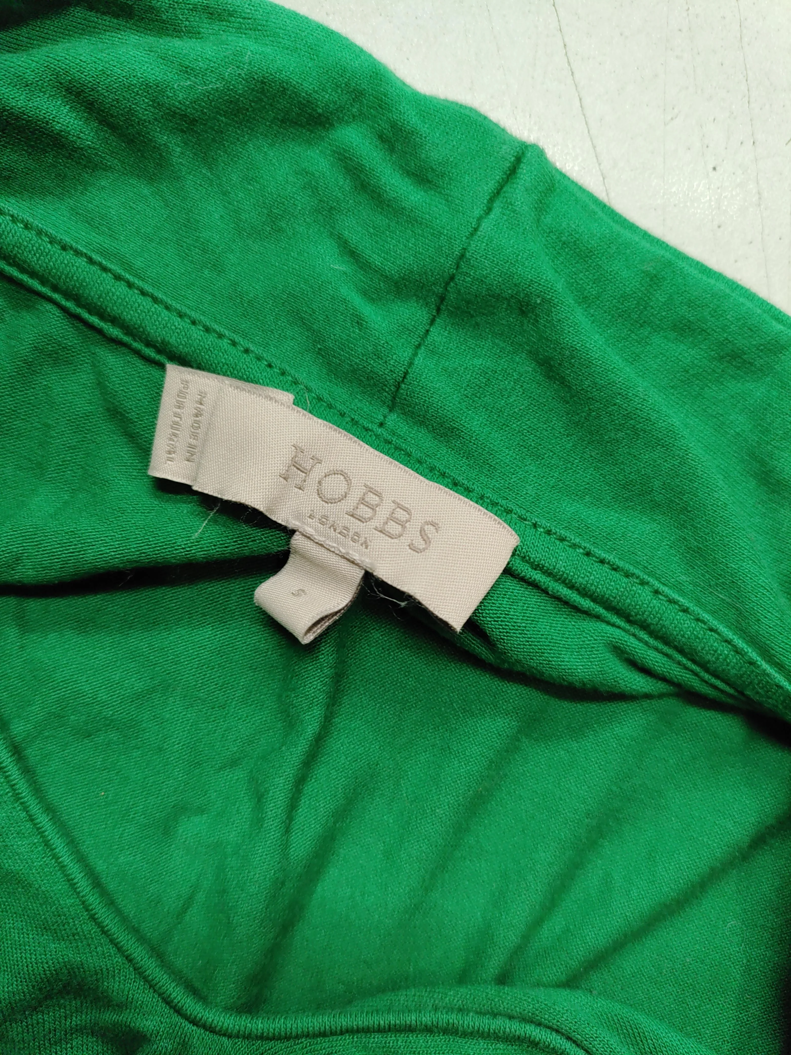 Hobbs Women's Top S Green Viscose with Elastane 3/4 Sleeve V-Neck Jersey - Image 6