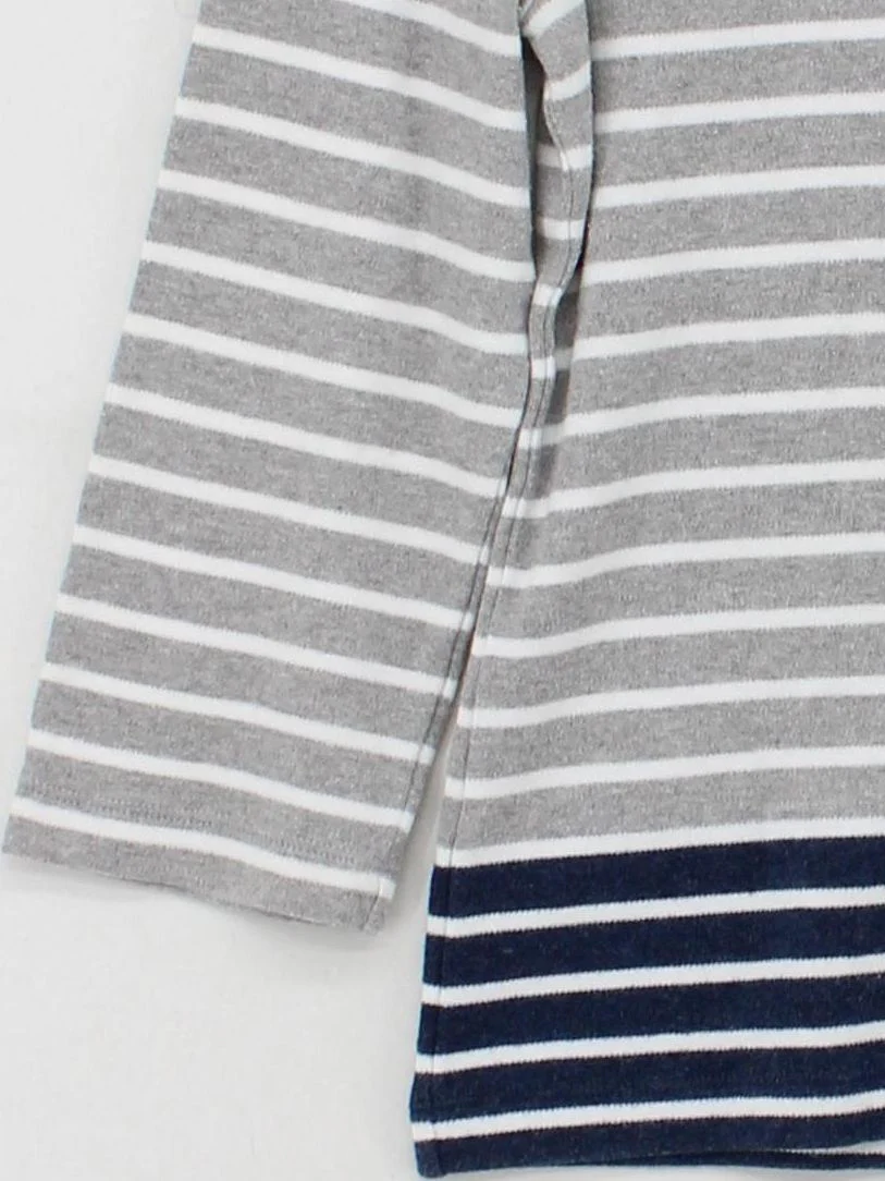 Hobbs Women's Top S Multi Striped 100% Cotton 3/4 Sleeve Round Neck Basic - Image 4