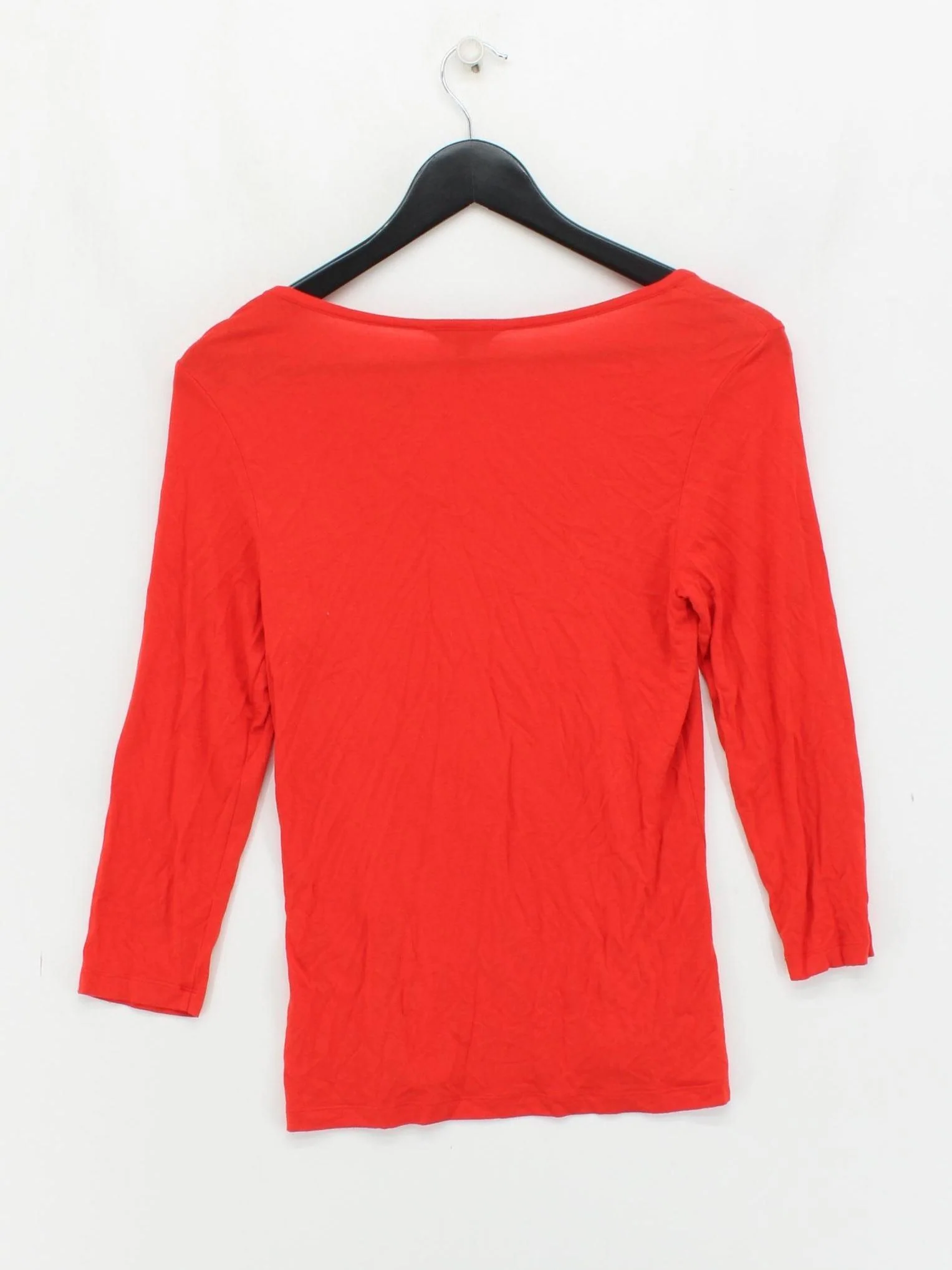 Hobbs Women's Top S Red 100% Cotton 3/4 Sleeve Round Neck Jersey - Image 2