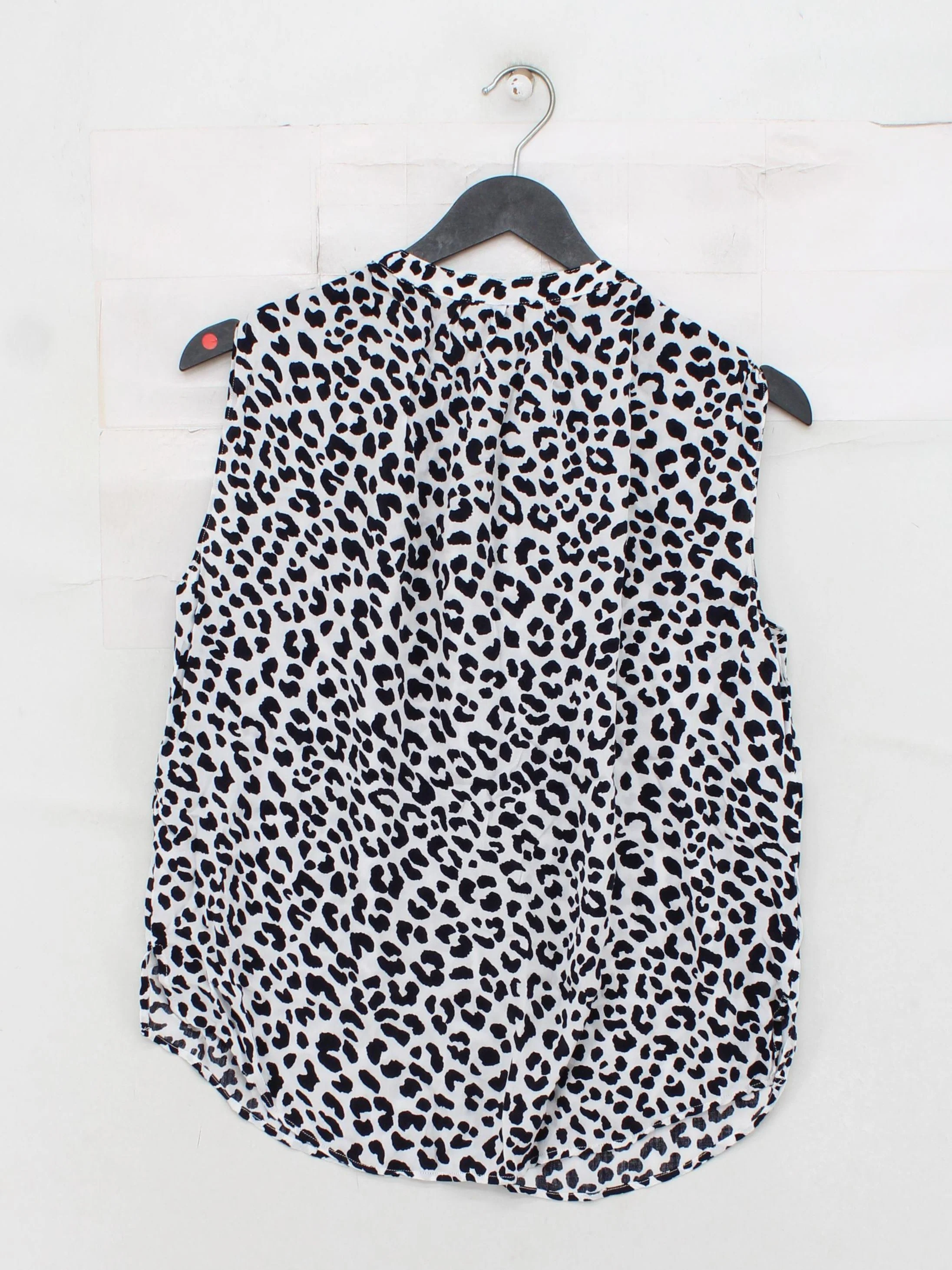 Hobbs Women's Top S White Animal Print 100% Viscose Sleeveless Round Neck Basic - Image 2