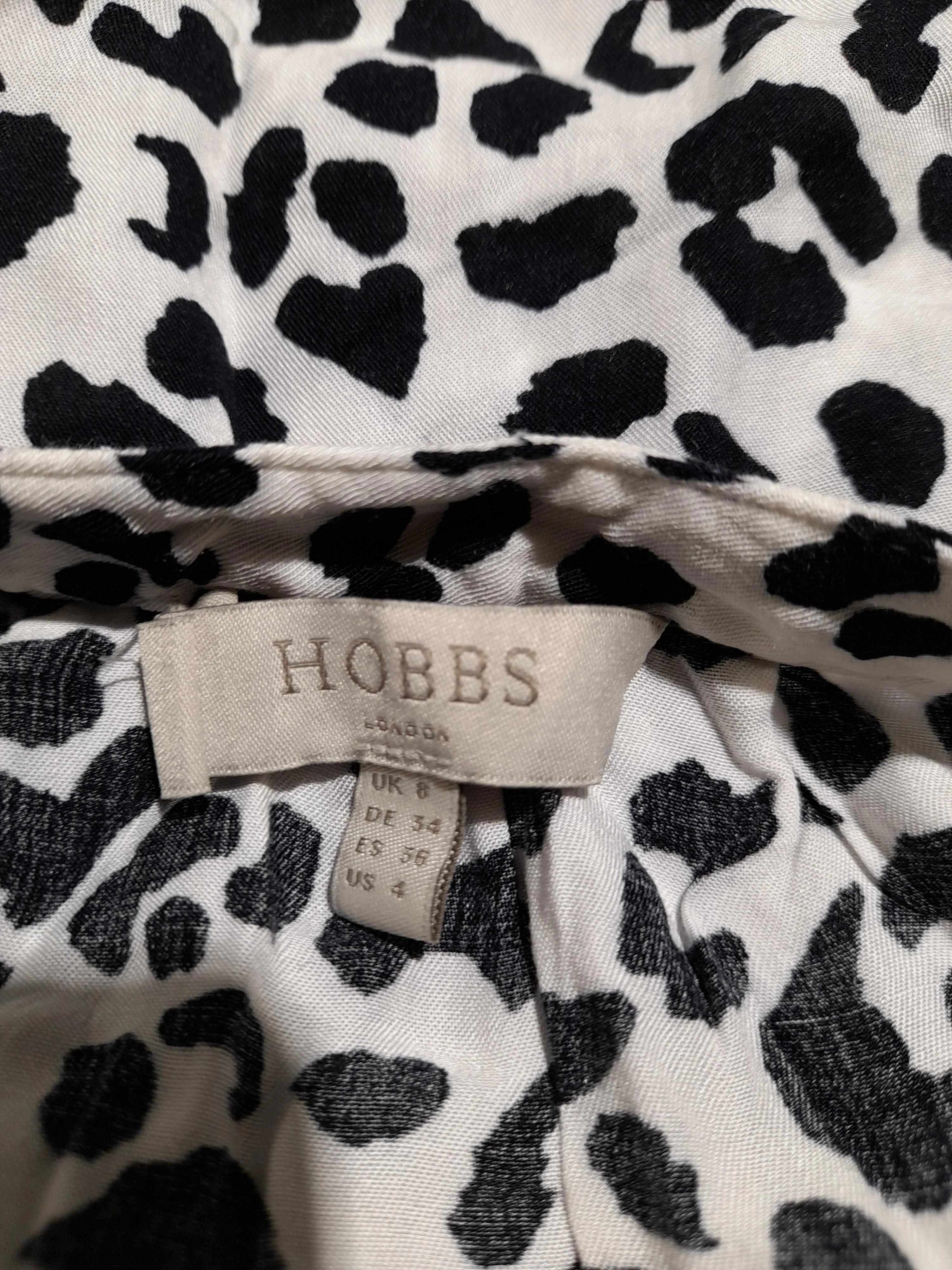 Hobbs Women's Top S White Animal Print 100% Viscose Sleeveless Round Neck Basic - Image 5