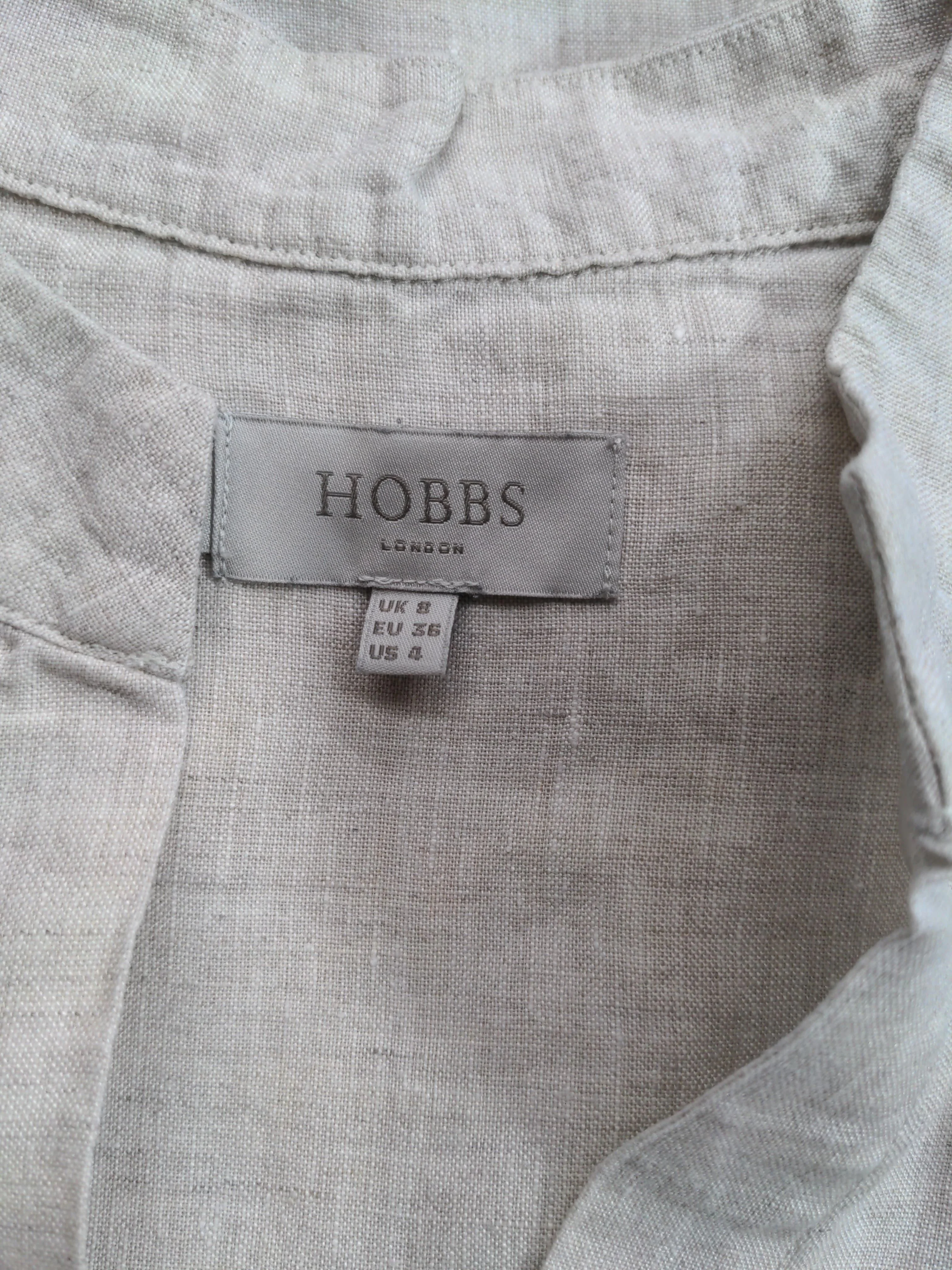 Hobbs Women's Top UK 8 Cream 100% Linen Sleeveless Collared Basic - Image 5
