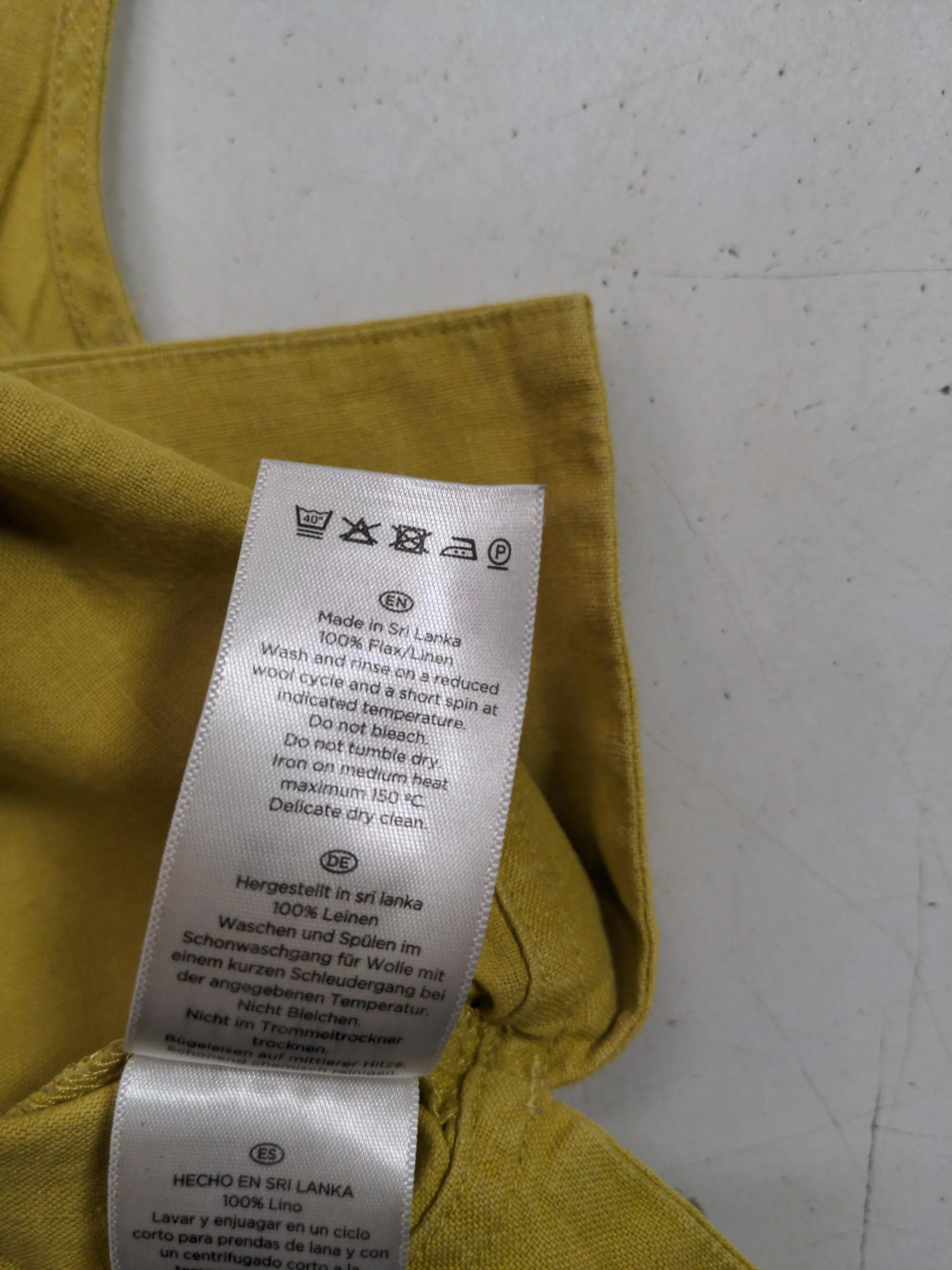 Hobbs Women's Top UK 8 Yellow 100% Linen Sleeveless Round Neck Basic - Image 6
