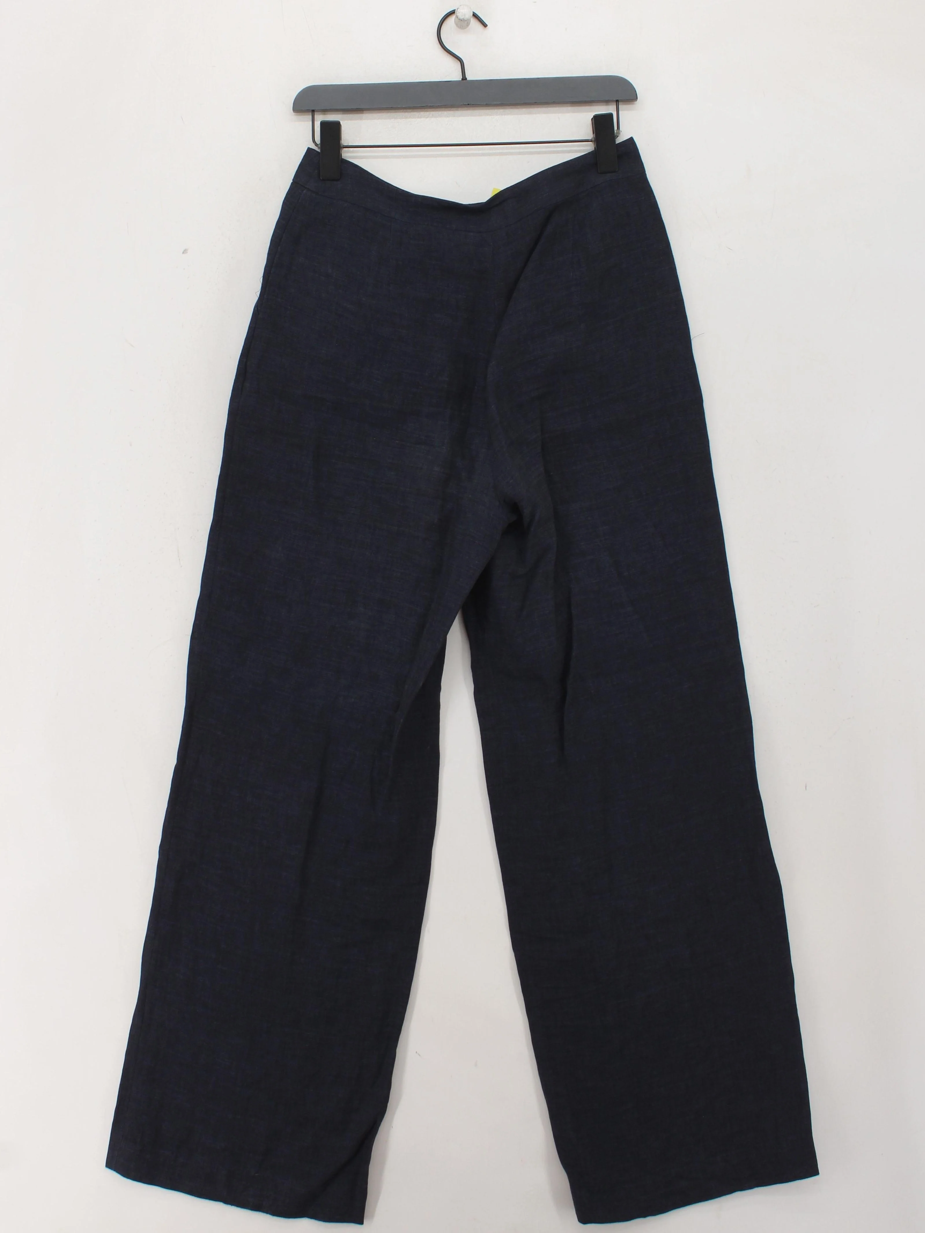 Hobbs Women's Trousers UK 10 Blue 100% Linen Wide-Leg Cropped - Image 2