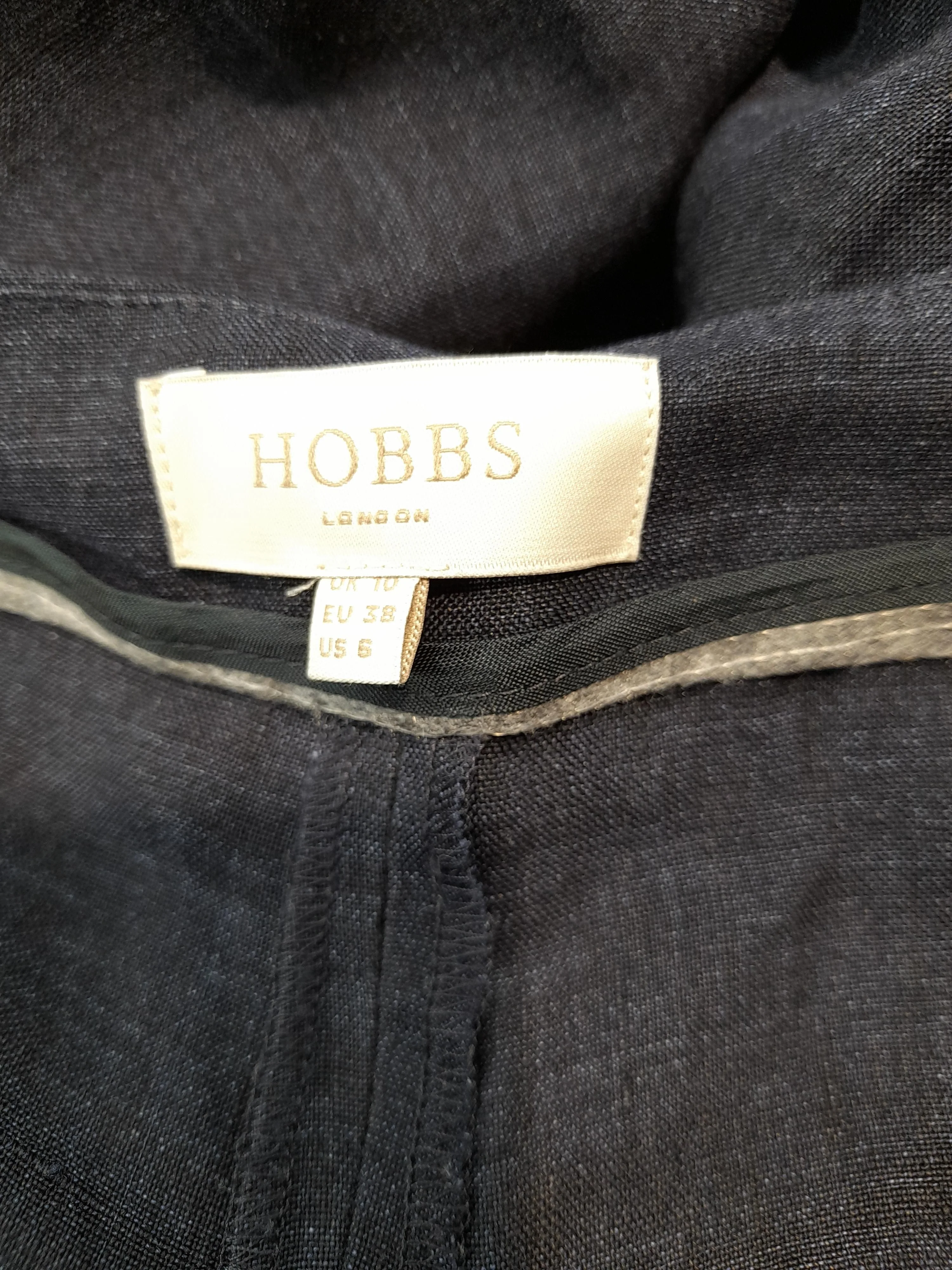 Hobbs Women's Trousers UK 10 Blue 100% Linen Wide-Leg Cropped - Image 5