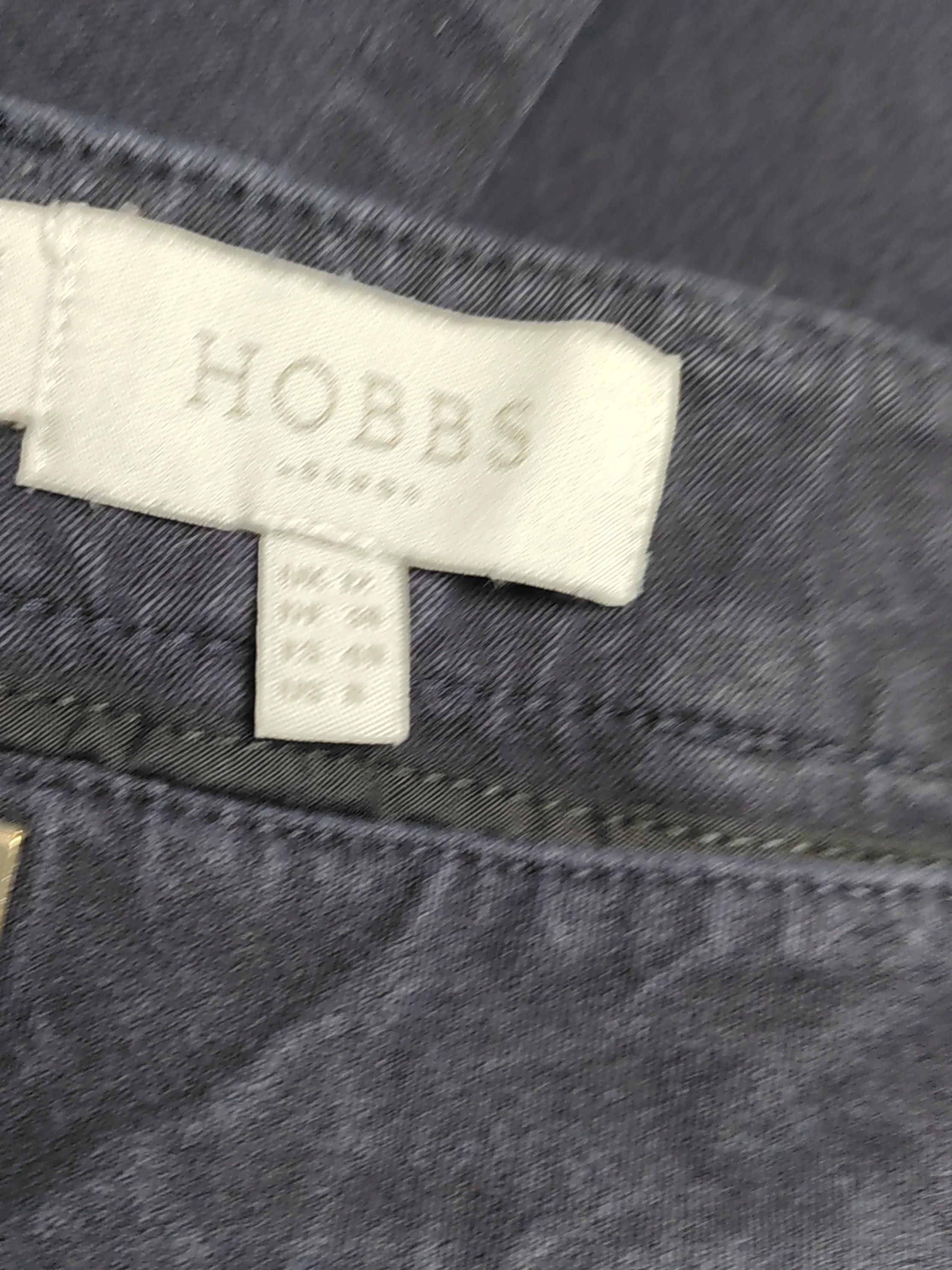 Hobbs Women's Trousers UK 12 Blue Cotton with Elastane Straight Cropped - Image 6