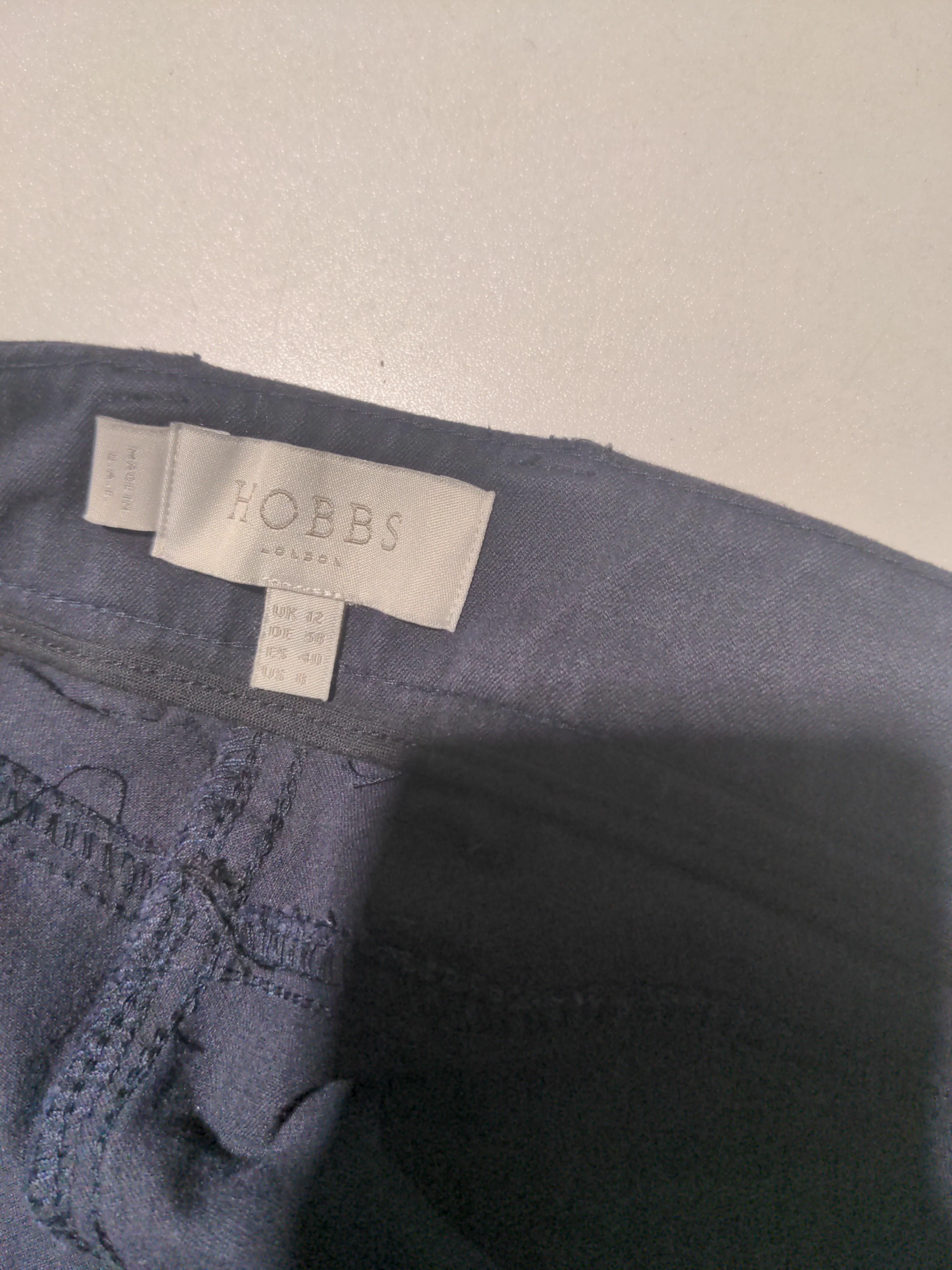 Hobbs Women's Trousers UK 12 Blue Cotton with Viscose, Elastane Straight Chino - Image 5