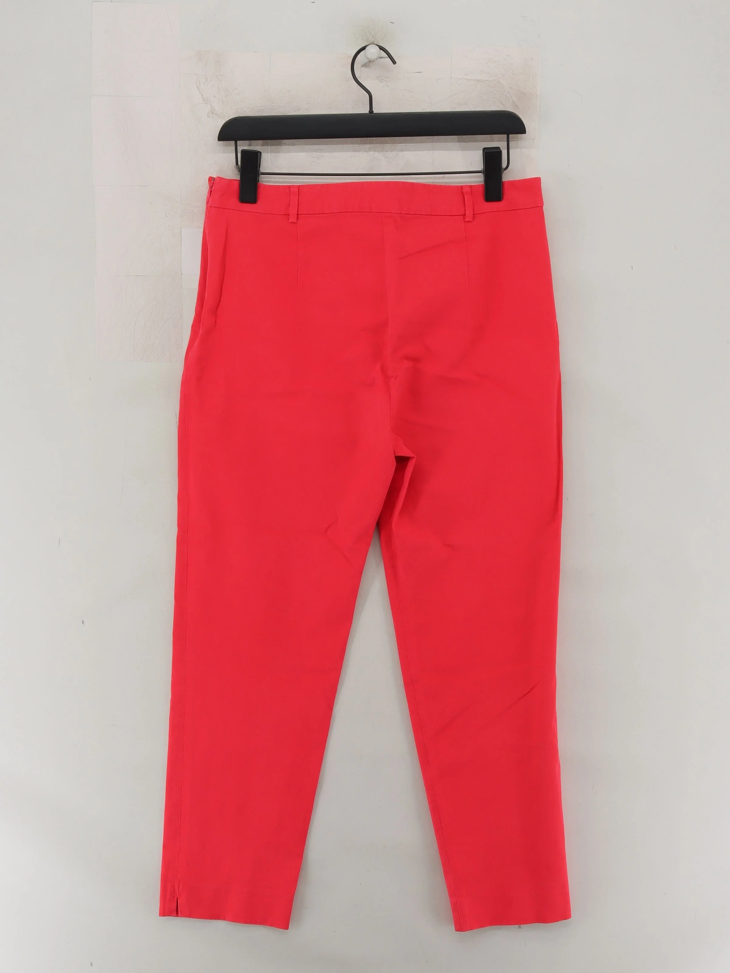 Hobbs Women's Trousers UK 12 Red Cotton with Elastane Tapered Chino - Image 2