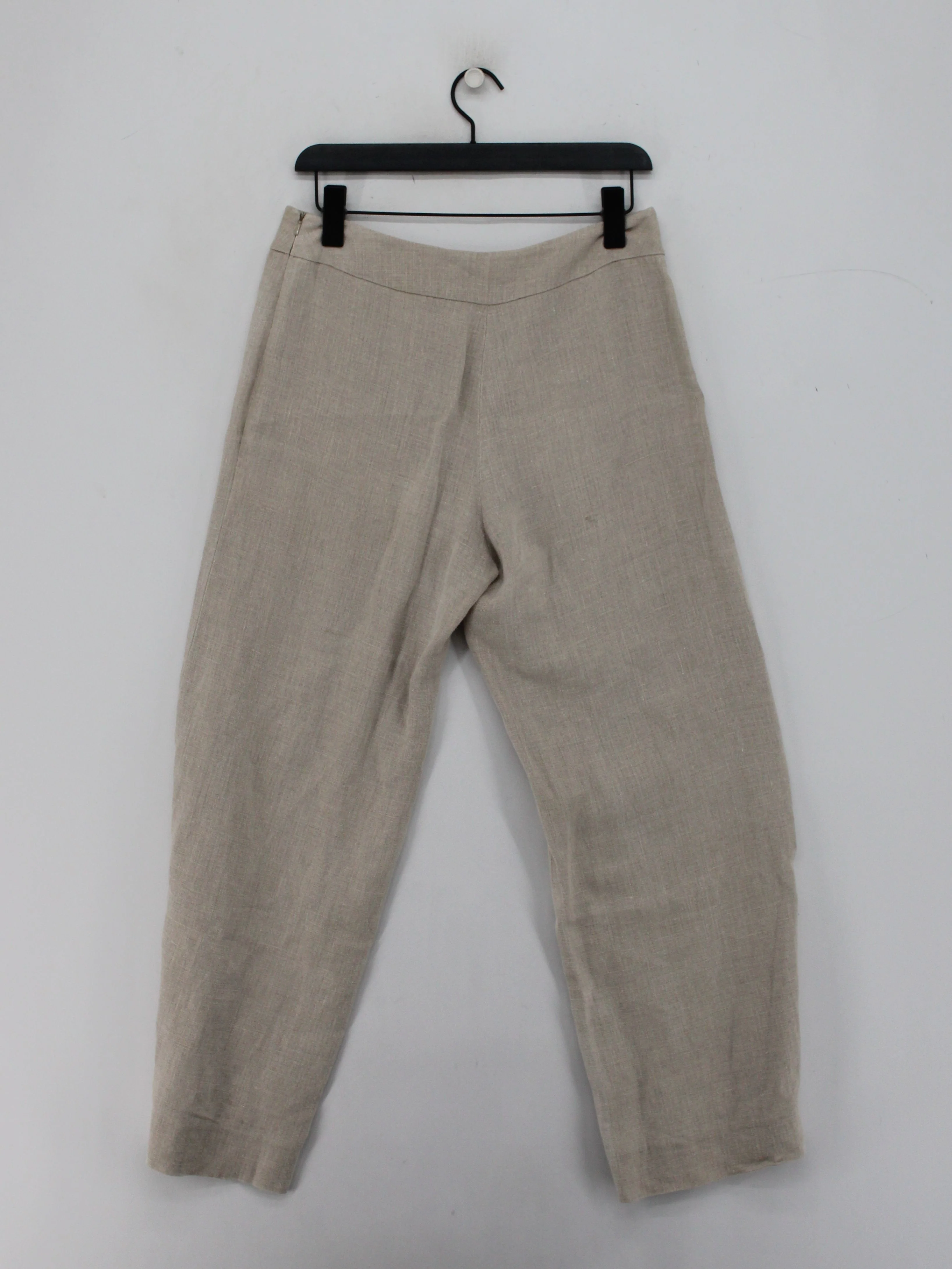 Hobbs Women's Trousers UK 12 Tan 100% Linen Wide-Leg Chino - Image 2