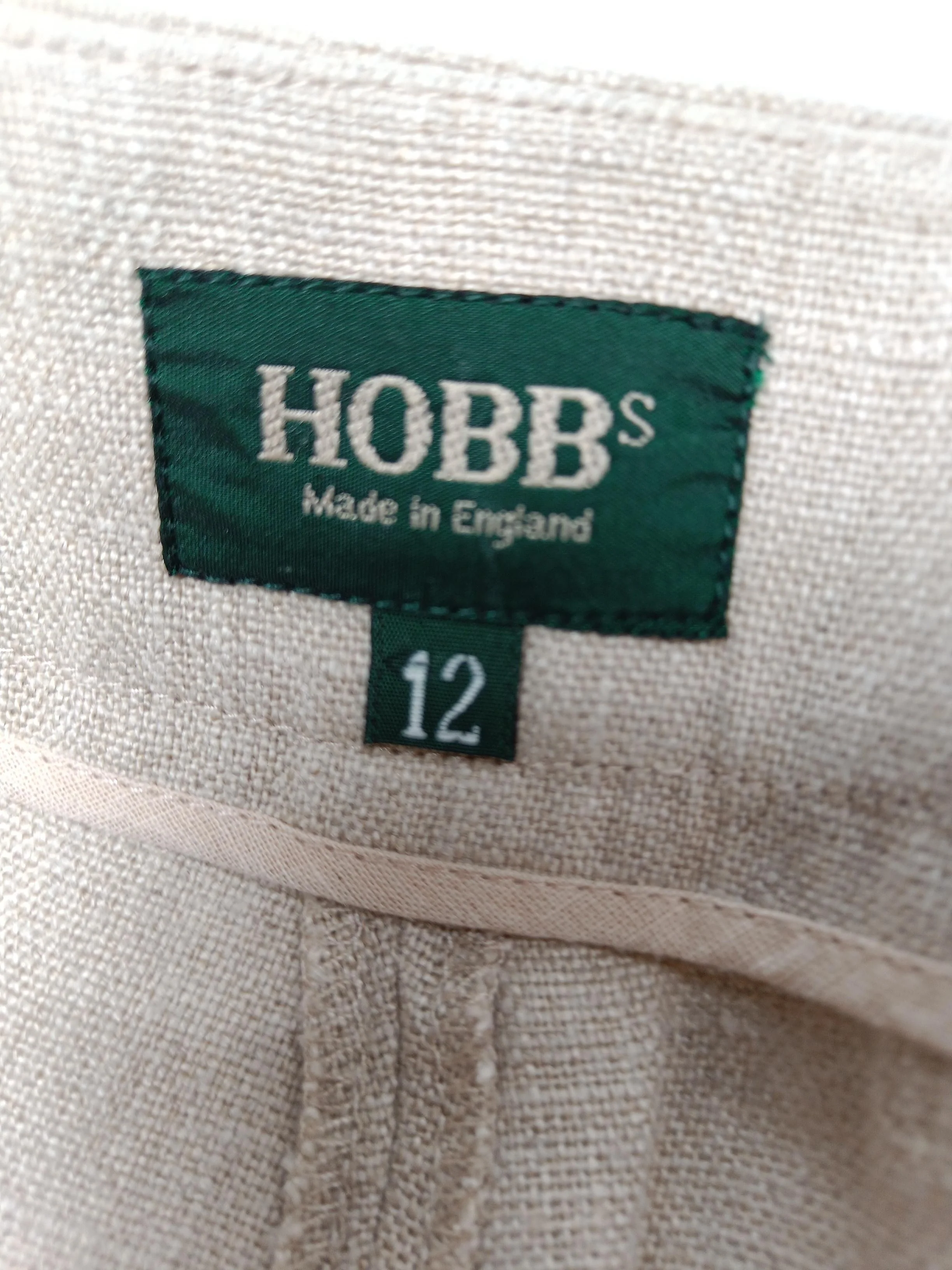Hobbs Women's Trousers UK 12 Tan 100% Linen Wide-Leg Chino - Image 6