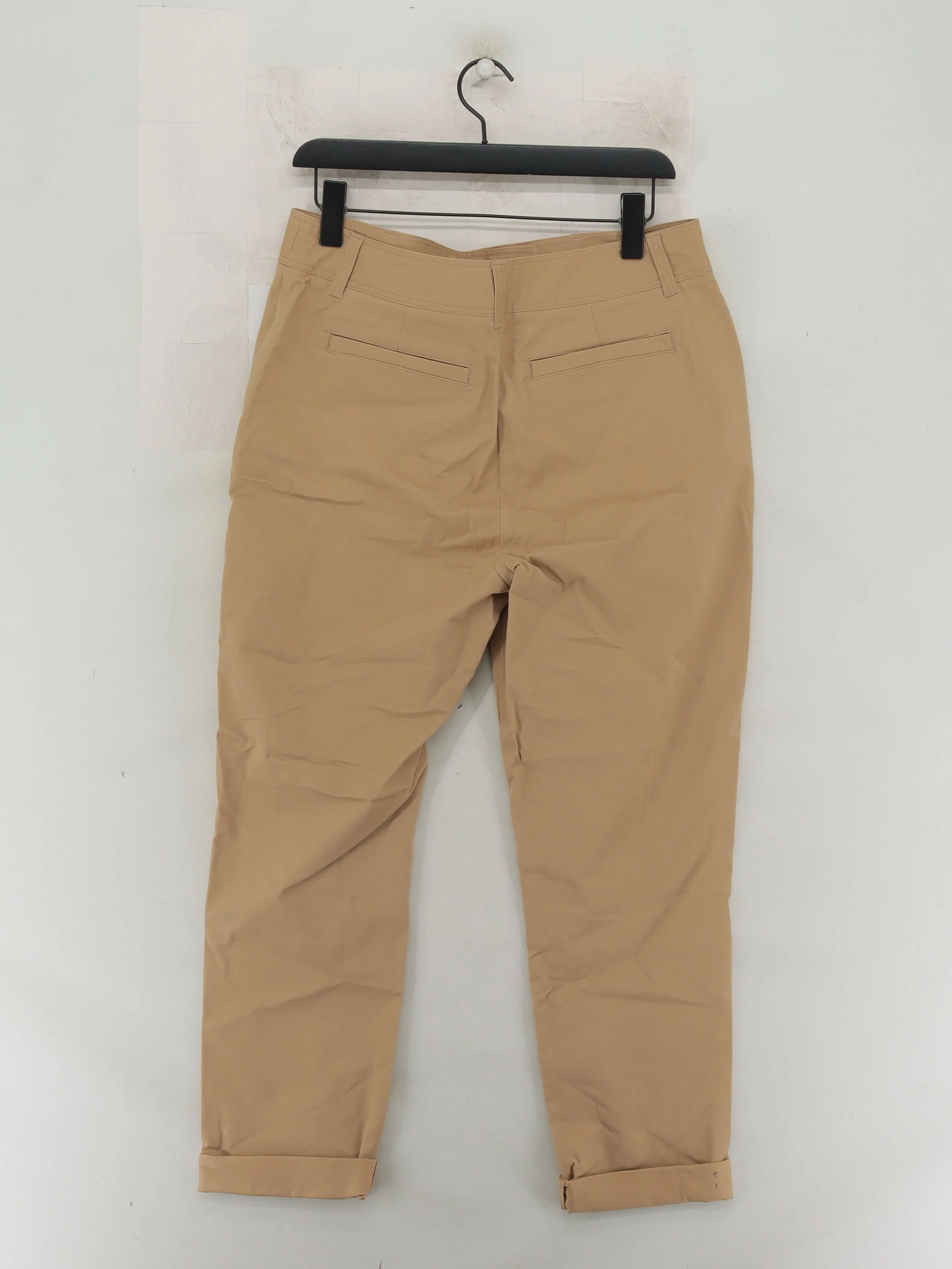 Hobbs Women's Trousers UK 12 Tan Cotton with Elastane Tapered Cropped - Image 3