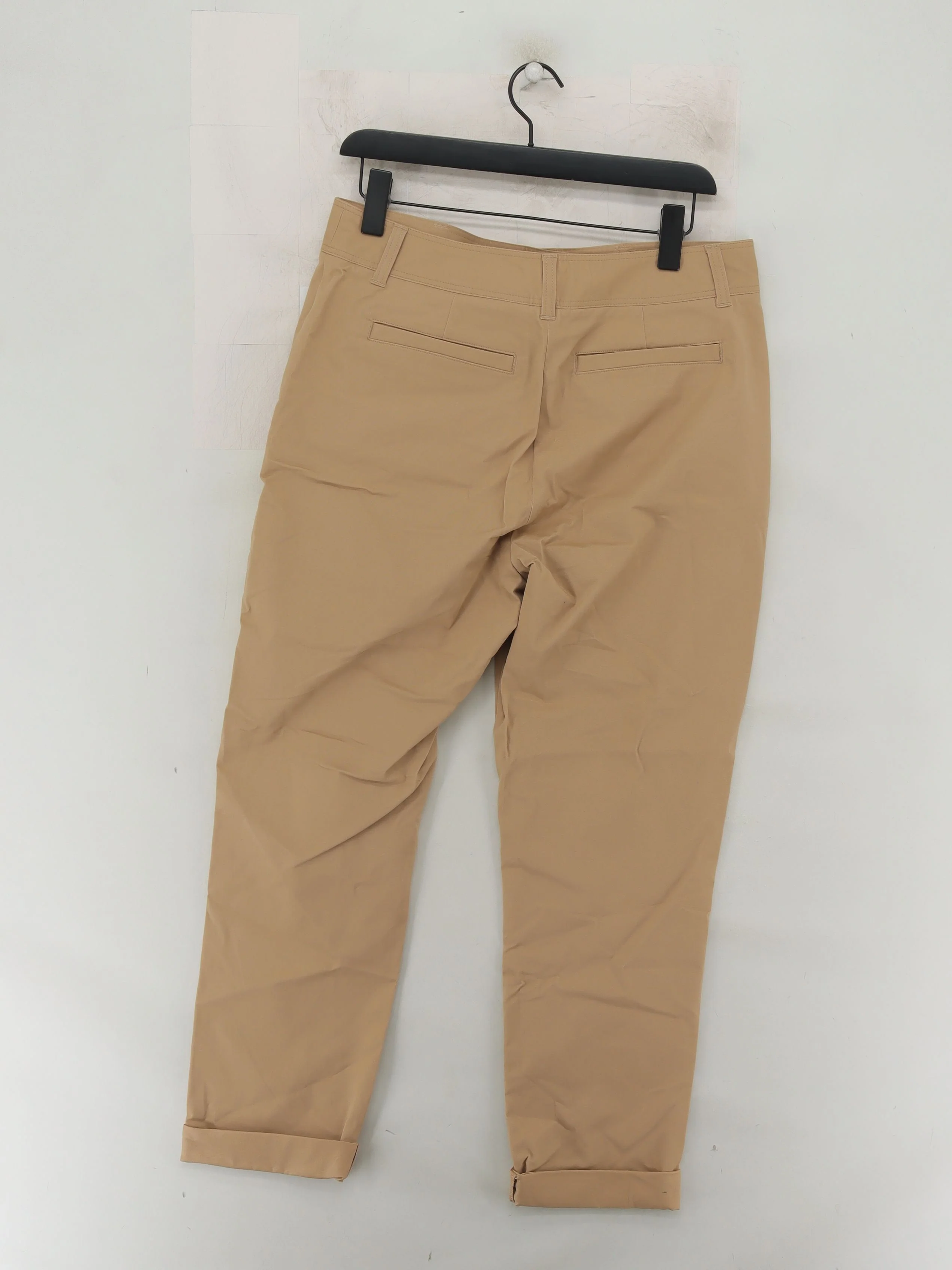 Hobbs Women's Trousers UK 12 Tan Cotton with Elastane Tapered Cropped - Image 4