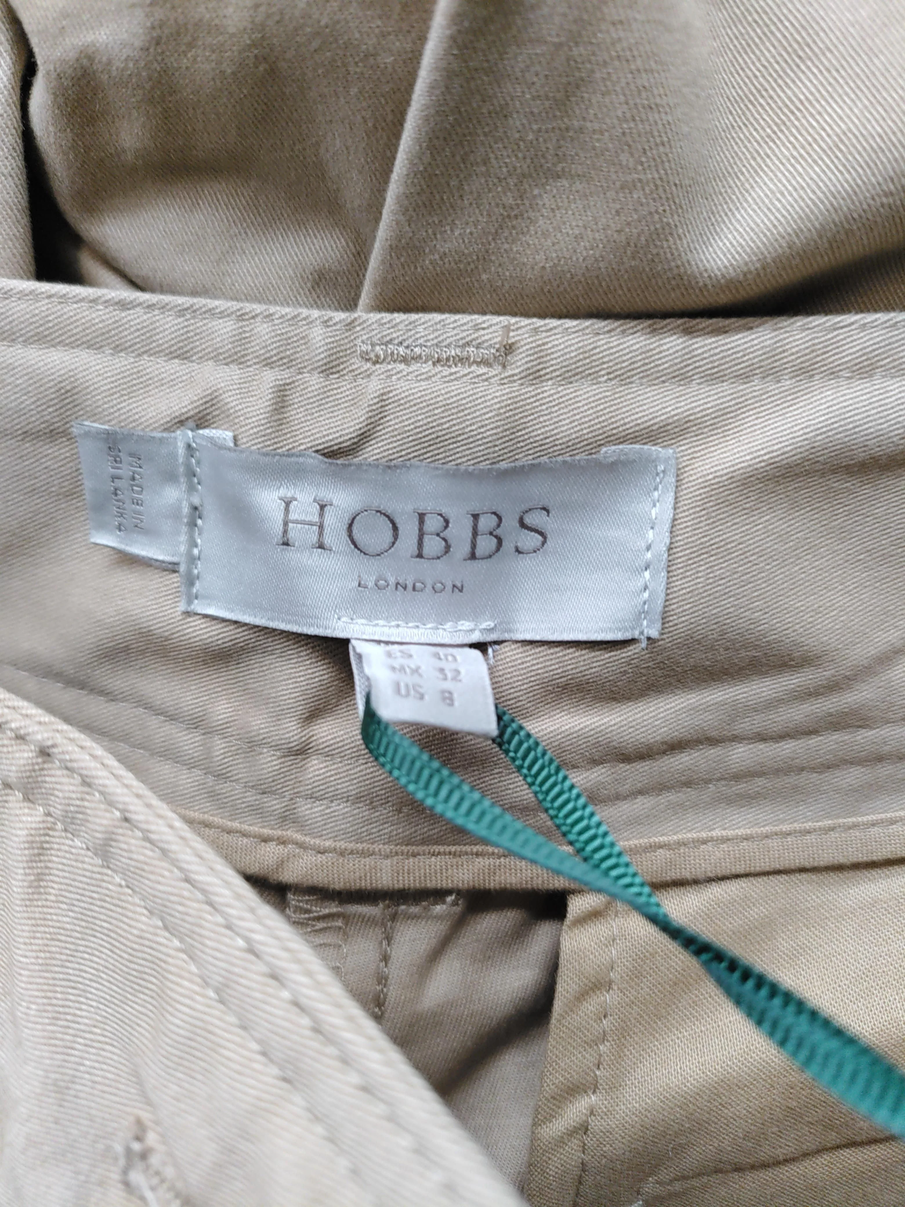 Hobbs Women's Trousers UK 12 Tan Cotton with Elastane Tapered Cropped - Image 9