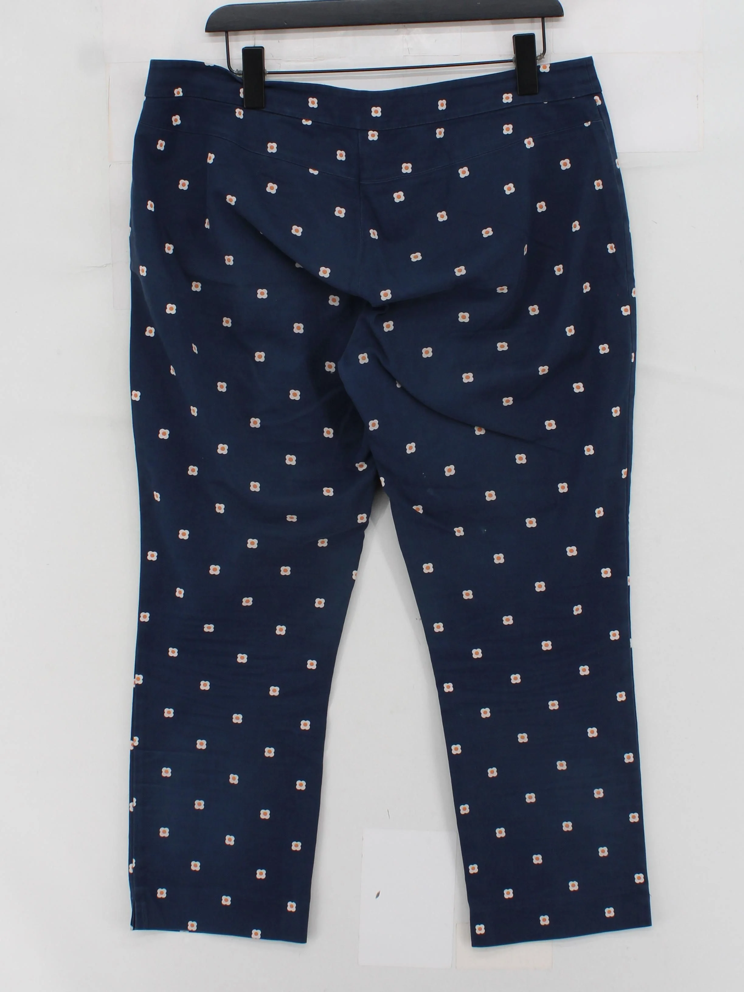 Hobbs Women's Trousers UK 14 Blue Cotton with Elastane, Polyester Cropped - Image 2