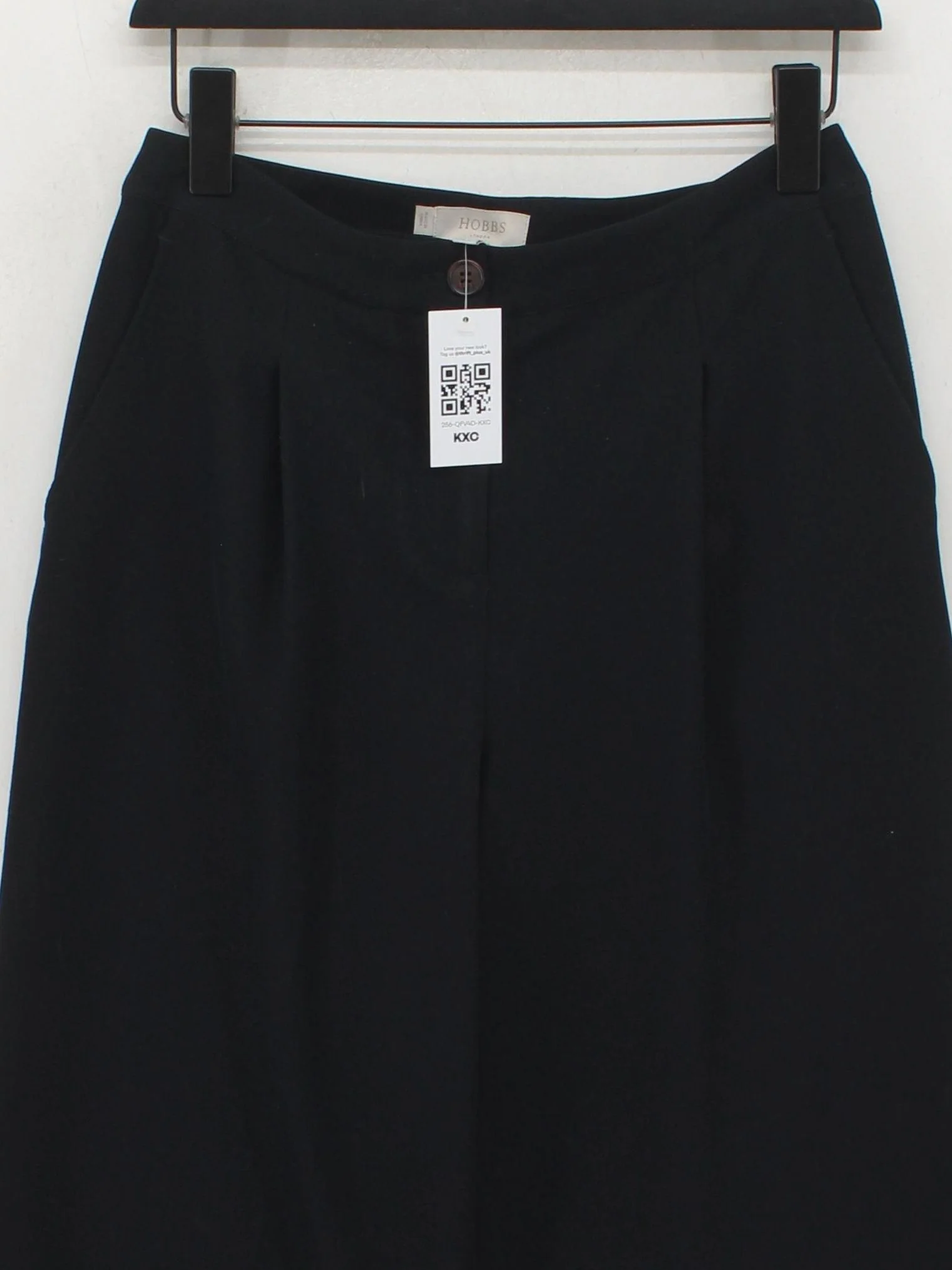 Hobbs Women's Trousers UK 8 Black 100% Polyester Wide-Leg Chino - Image 3