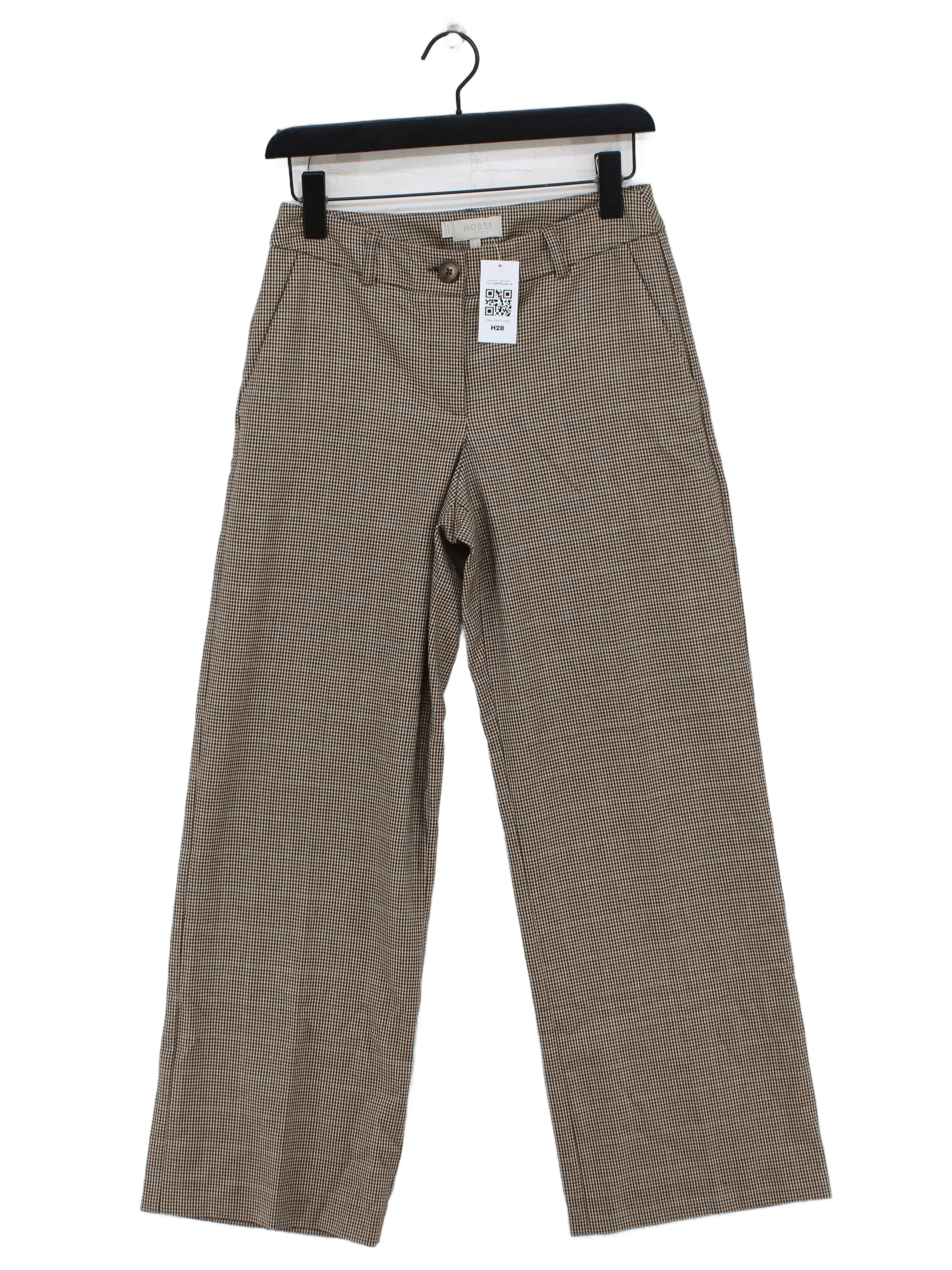 Hobbs Women's Trousers UK 8 Multi Checkered 100% Other Wide-Leg Chino