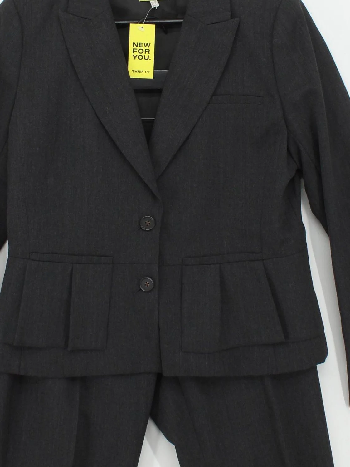 Hobbs Women's Two Piece Suit UK 12 Grey Wool with Polyester Trouser Suit - Image 3