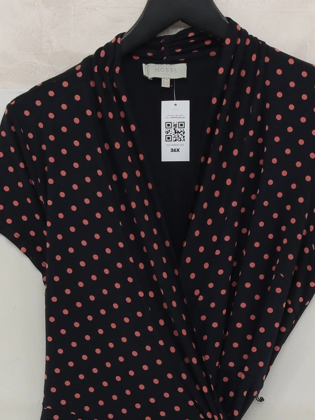 Hobbs Wrap Mini Dress UK16 in Black - Image 3