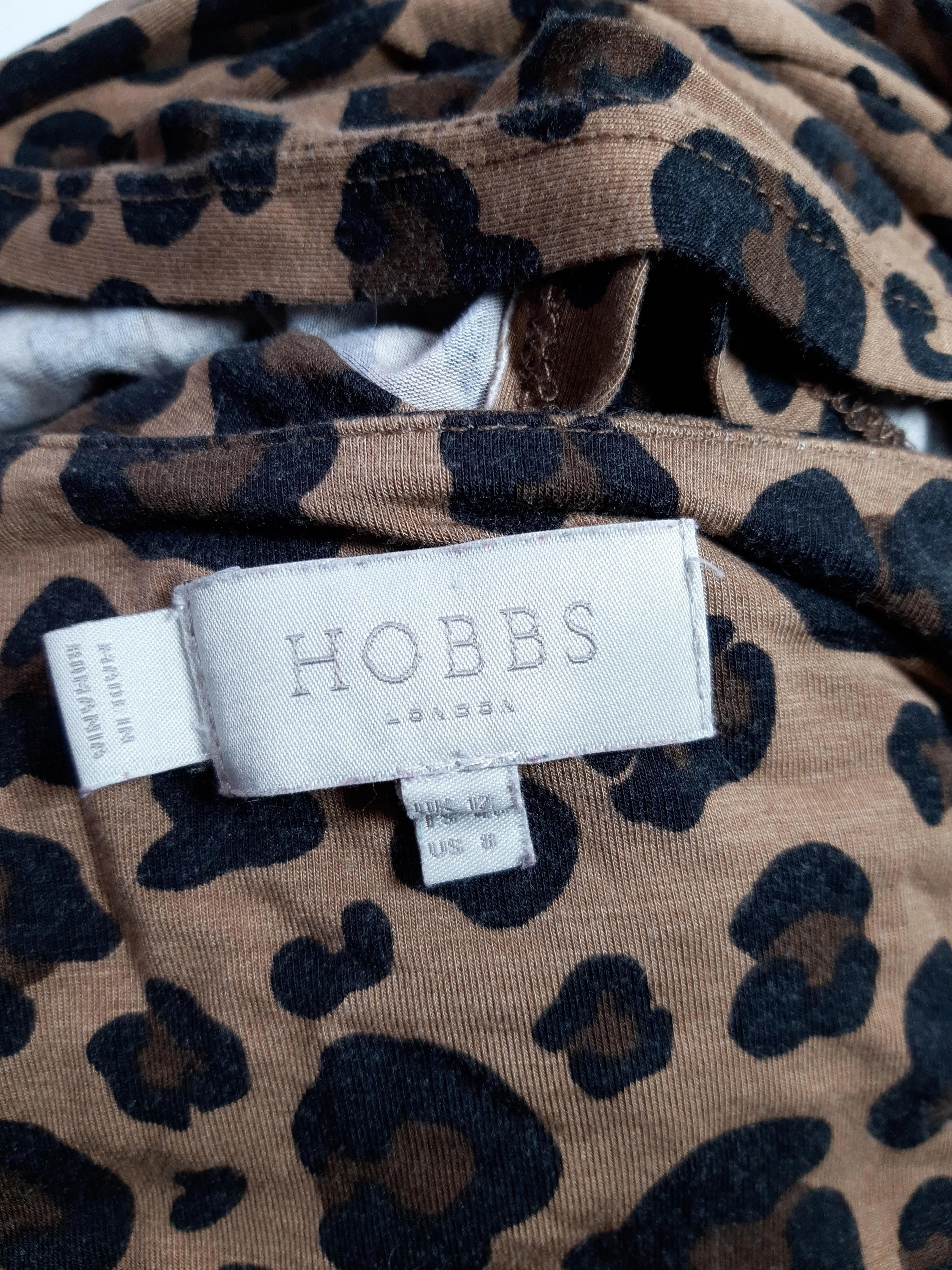 Hobbs Wrap Mini Dress UK16 in Brown - Image 5