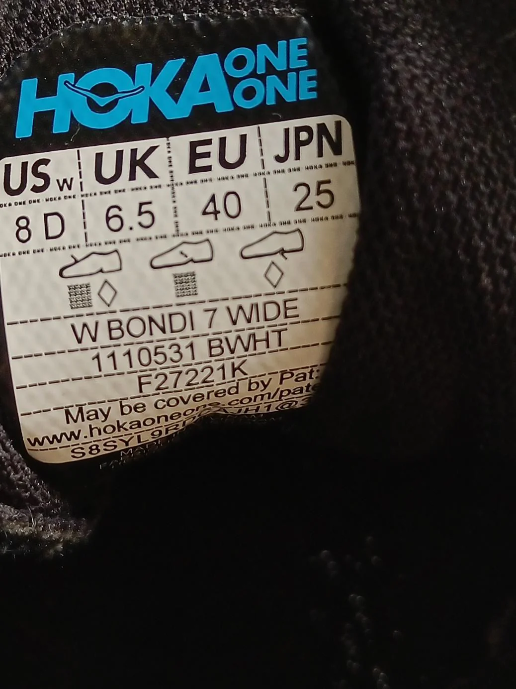 Hoka BONDI 7 Women's Trainers 1110531 BWHT UK6.5 EU40 US8 in Black - Image 10