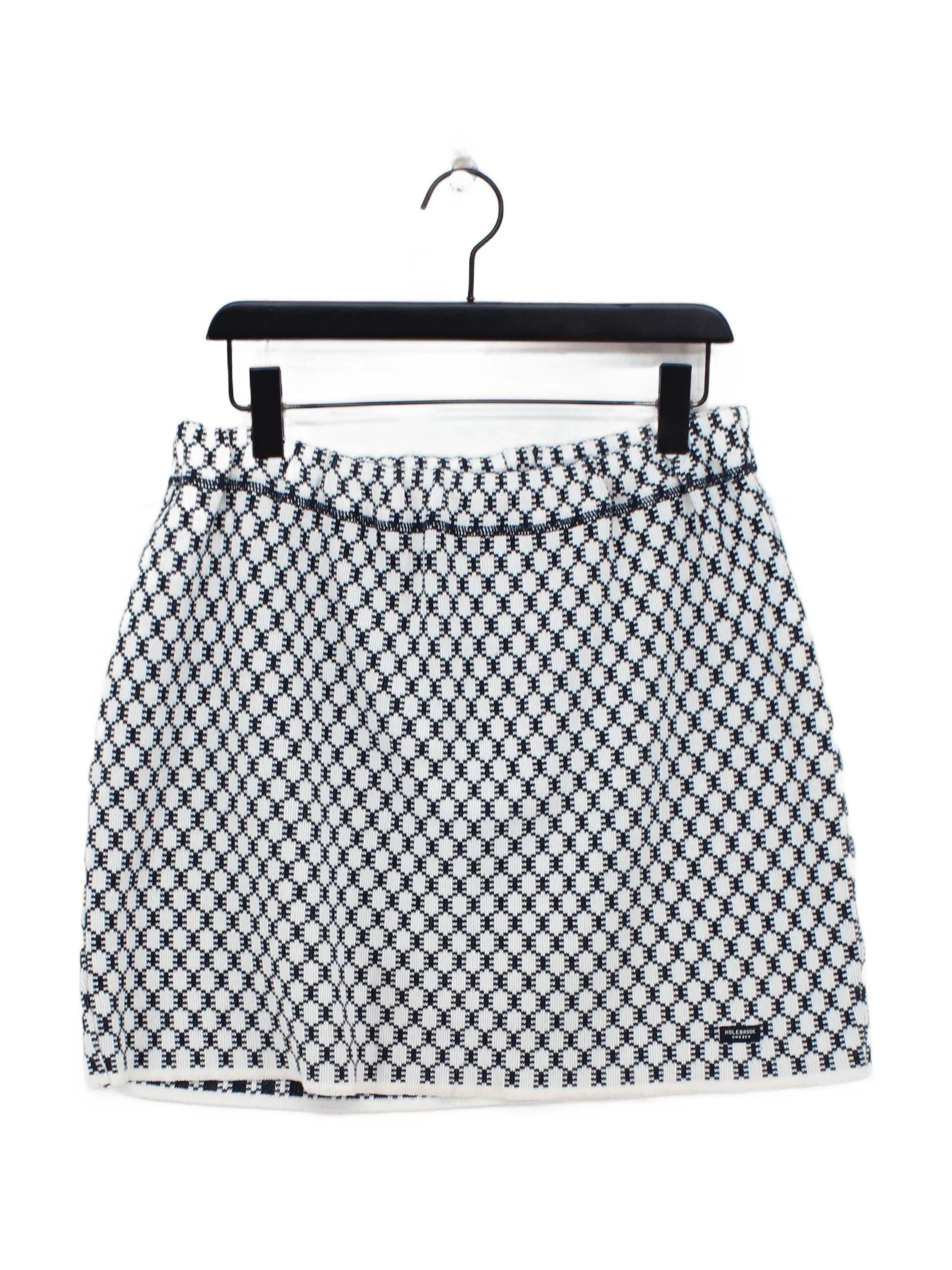 Holebrook Sweden Women's Mini Skirt XL Black Checkered 100% Cotton Short Mini