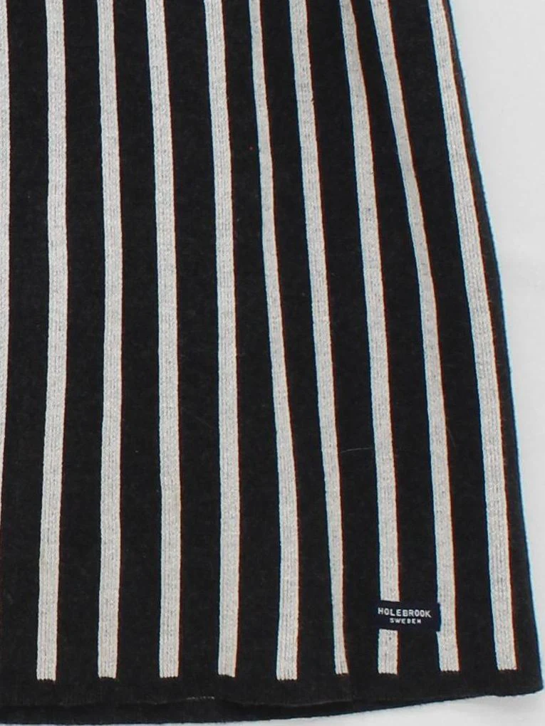 Holebrook Sweden Women's Mini Skirt XL Black Striped 100% Cotton Short Mini - Image 4