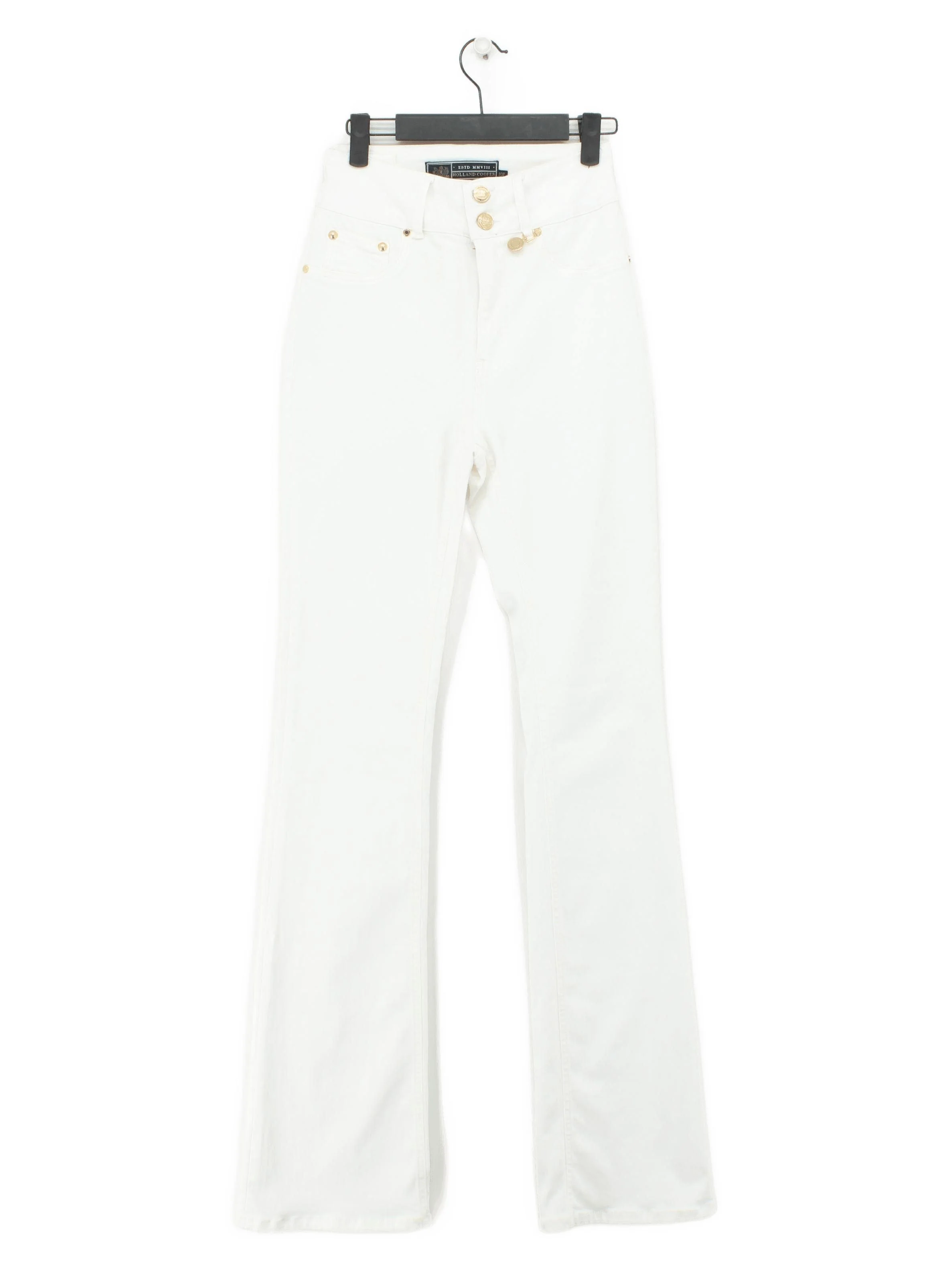 Holland Cooper Women's Jeans W 24 in White 100% Other Flared