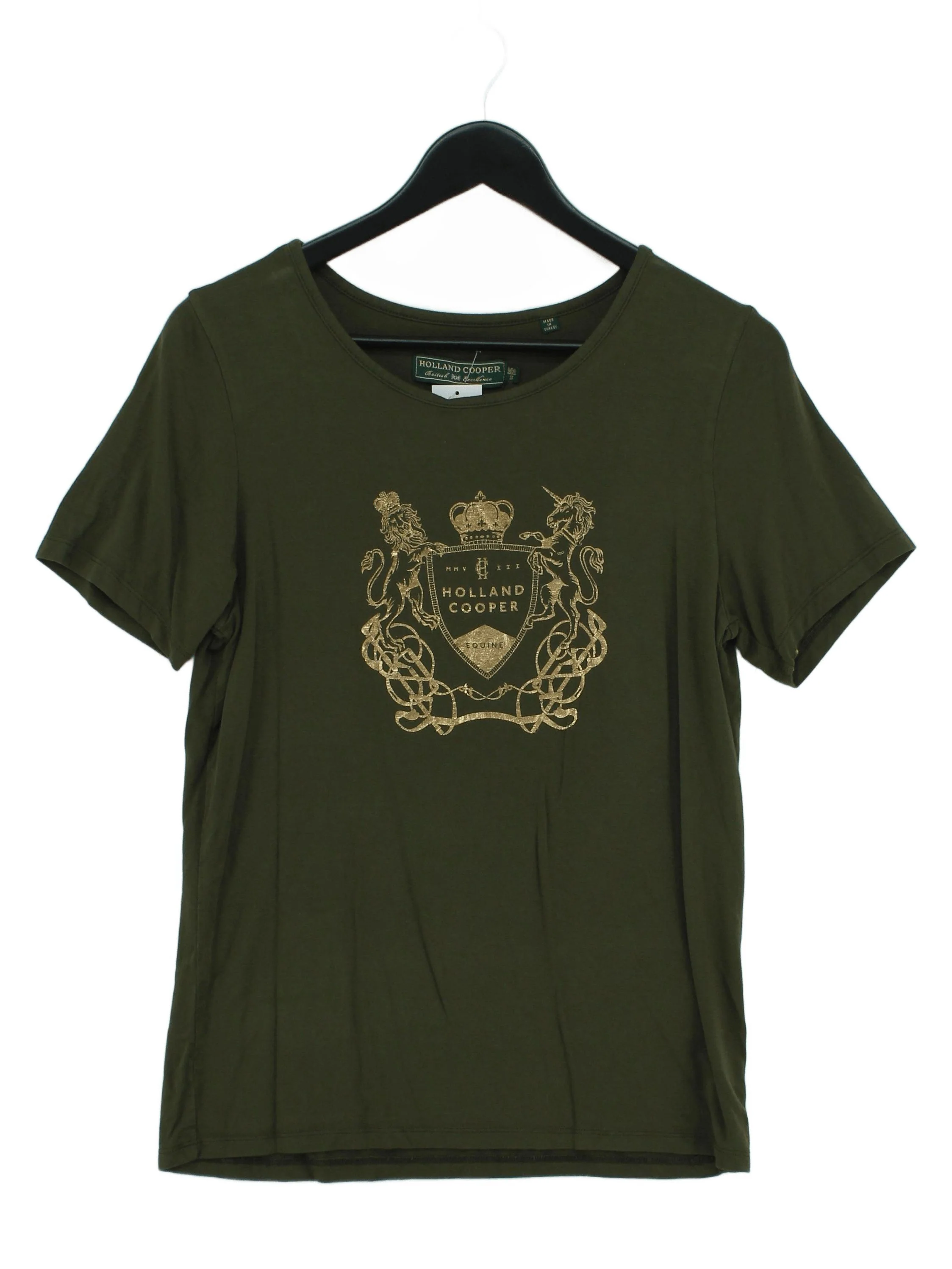 Holland Cooper Women's T-Shirt S Green 100% Viscose Basic