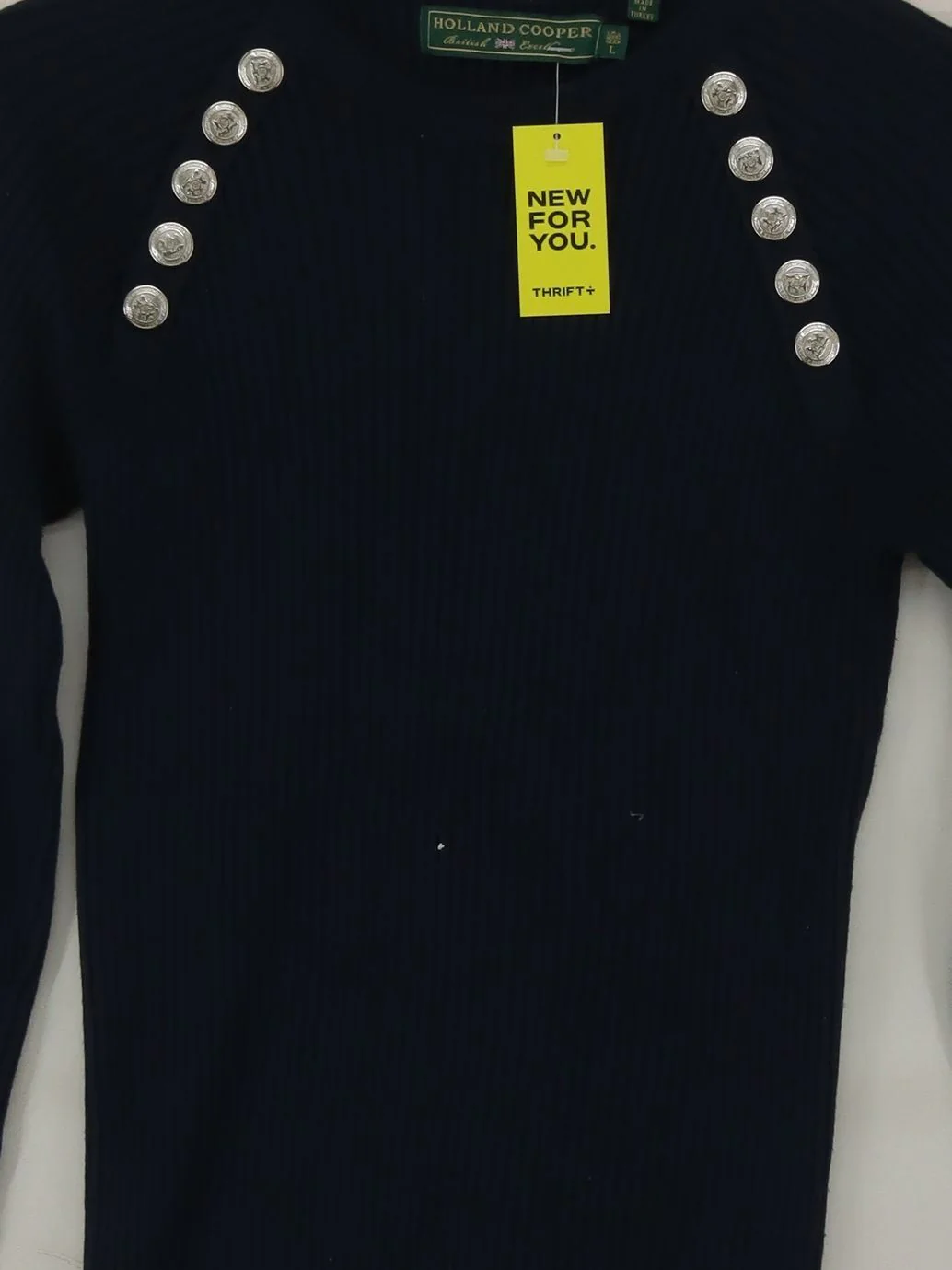 Holland Cooper Women's Top L Black 100% Other Long Sleeve High Neck Jersey - Image 3