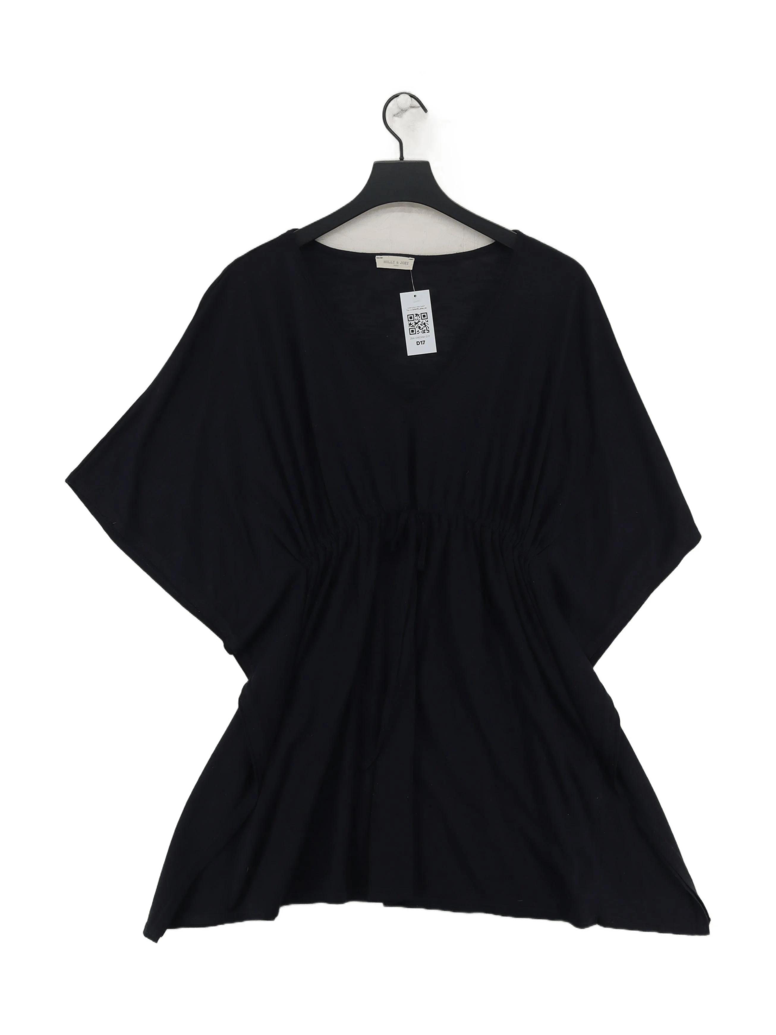 Holly & Joey Women's Top Blue 100% Polyester Short Sleeve V-Neck Tunic