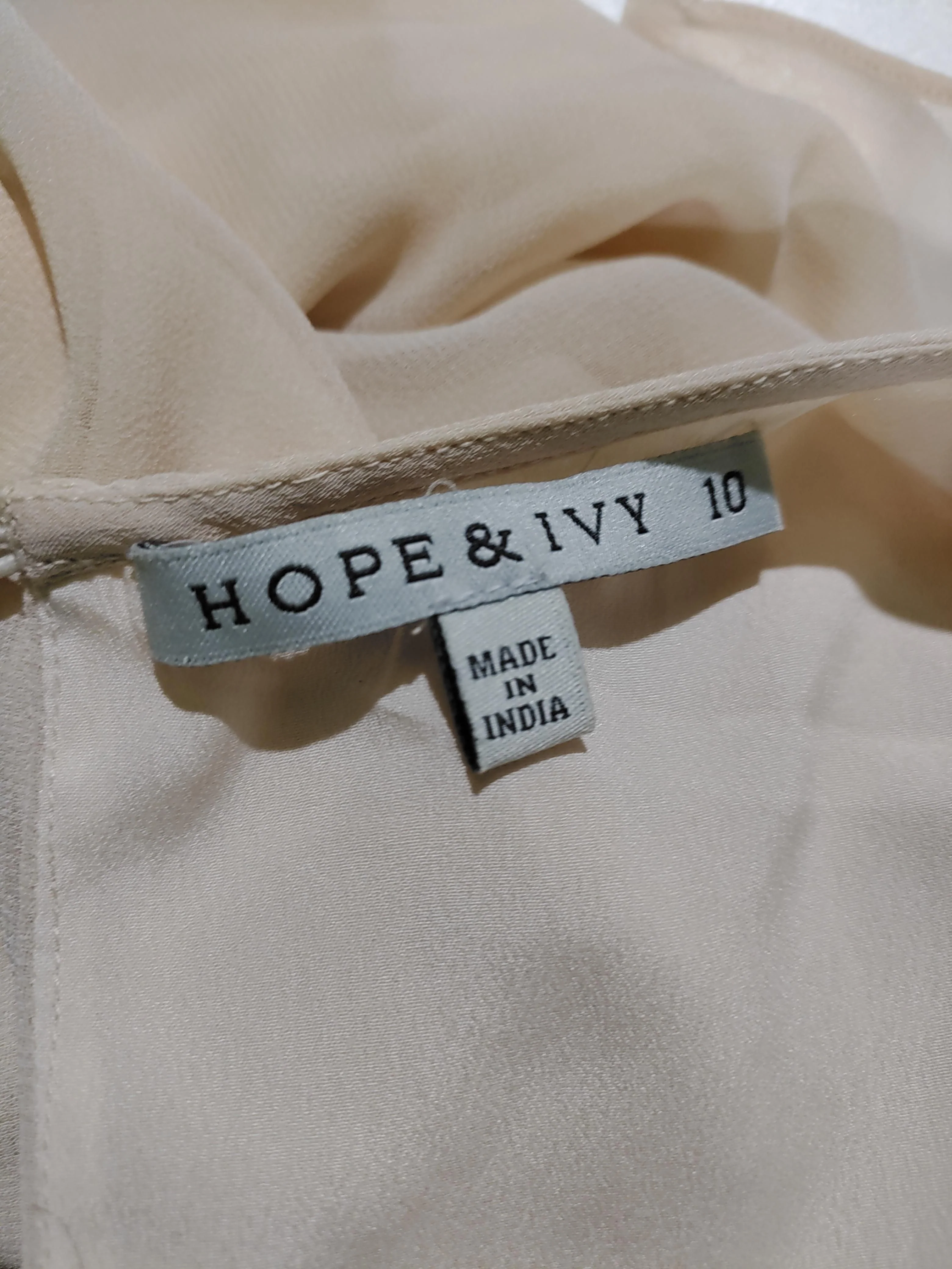 Hope & Ivy A-Line Midi Dress UK10 in Cream - Image 5