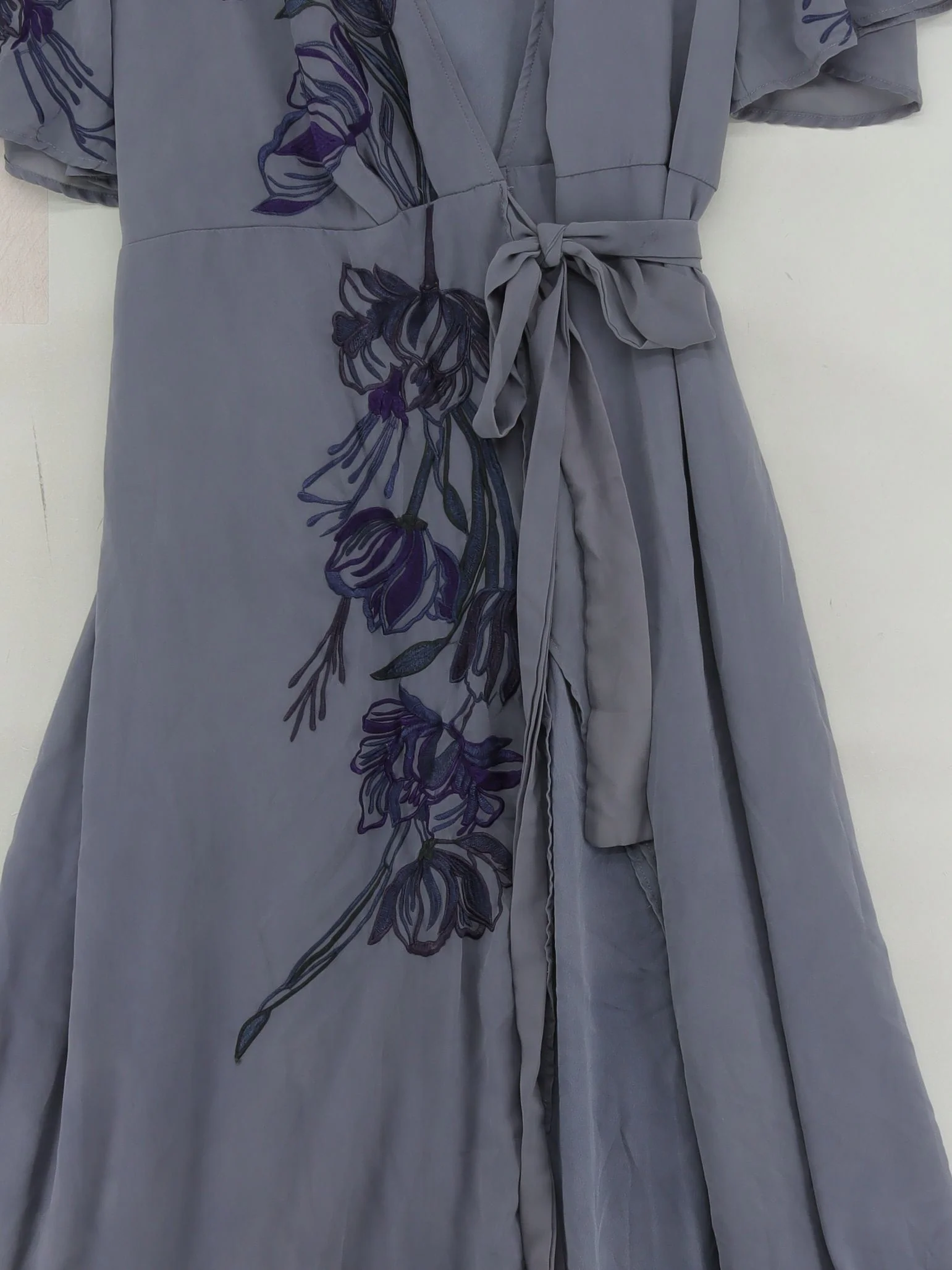 Hope & Ivy Wrap Maxi Dress UK14 in Grey - Image 3