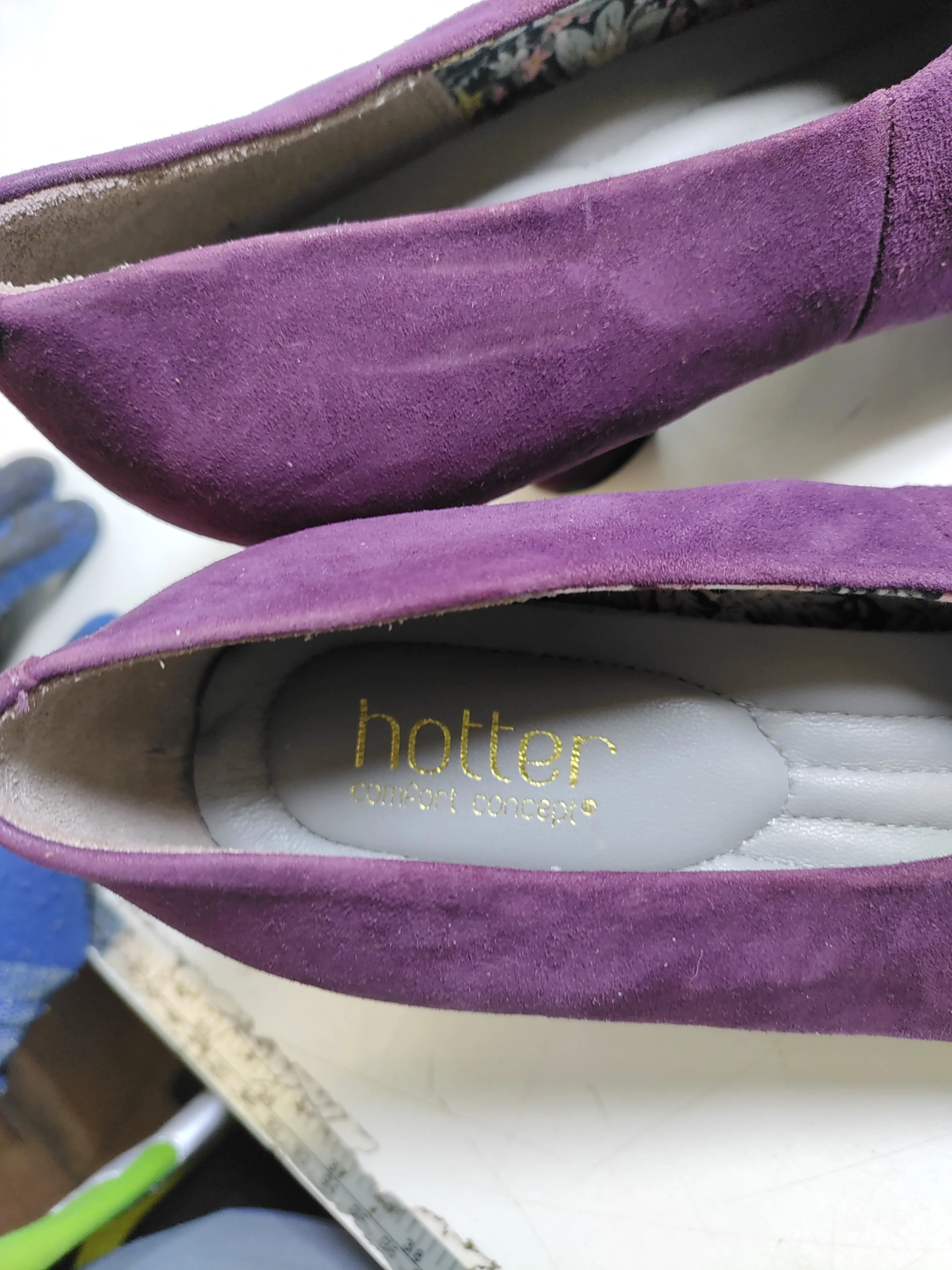 Hotter Women's Heels UK 9 Purple 100% Suede Court - Image 10