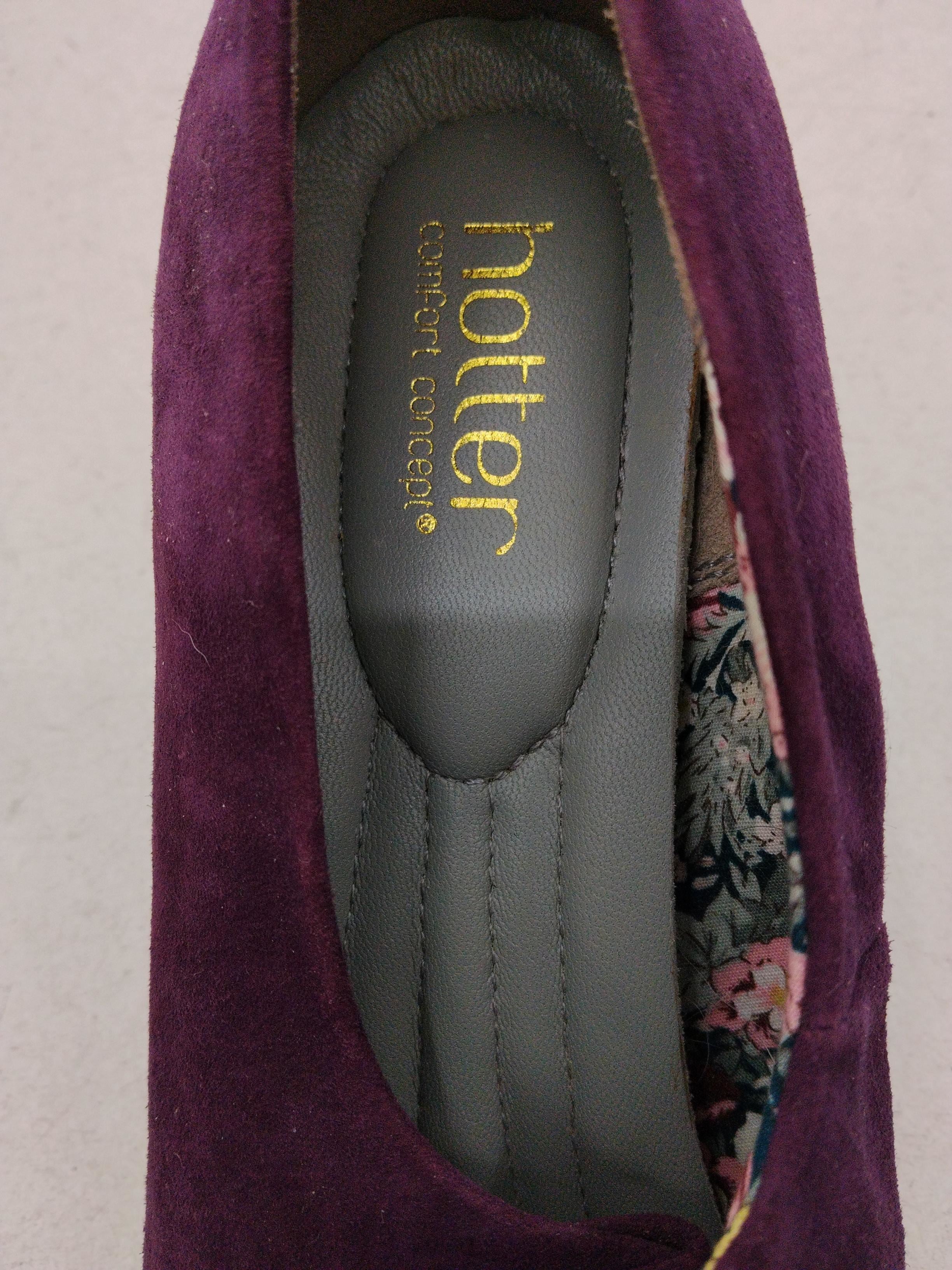 Hotter Women's Heels UK 9 Purple 100% Suede Court - Image 6