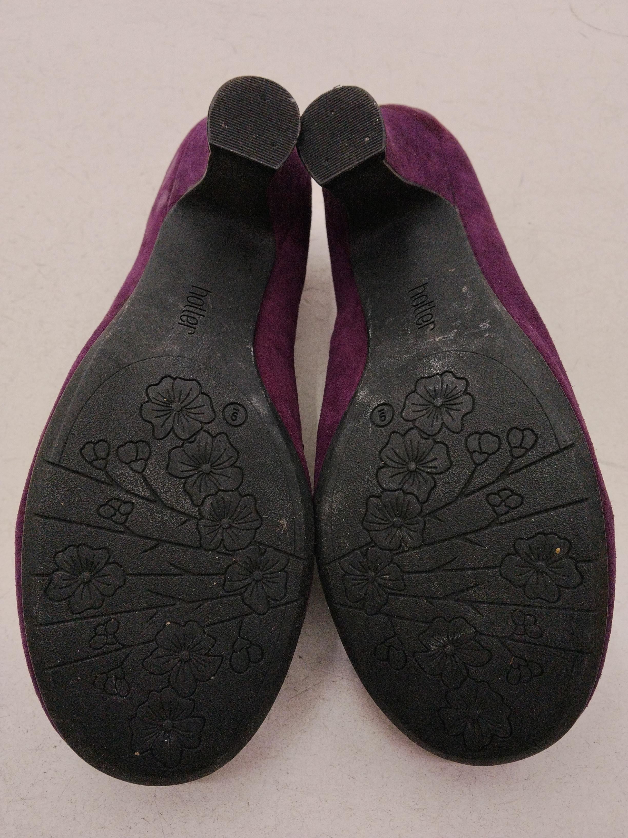 Hotter Women's Heels UK 9 Purple 100% Suede Court - Image 7