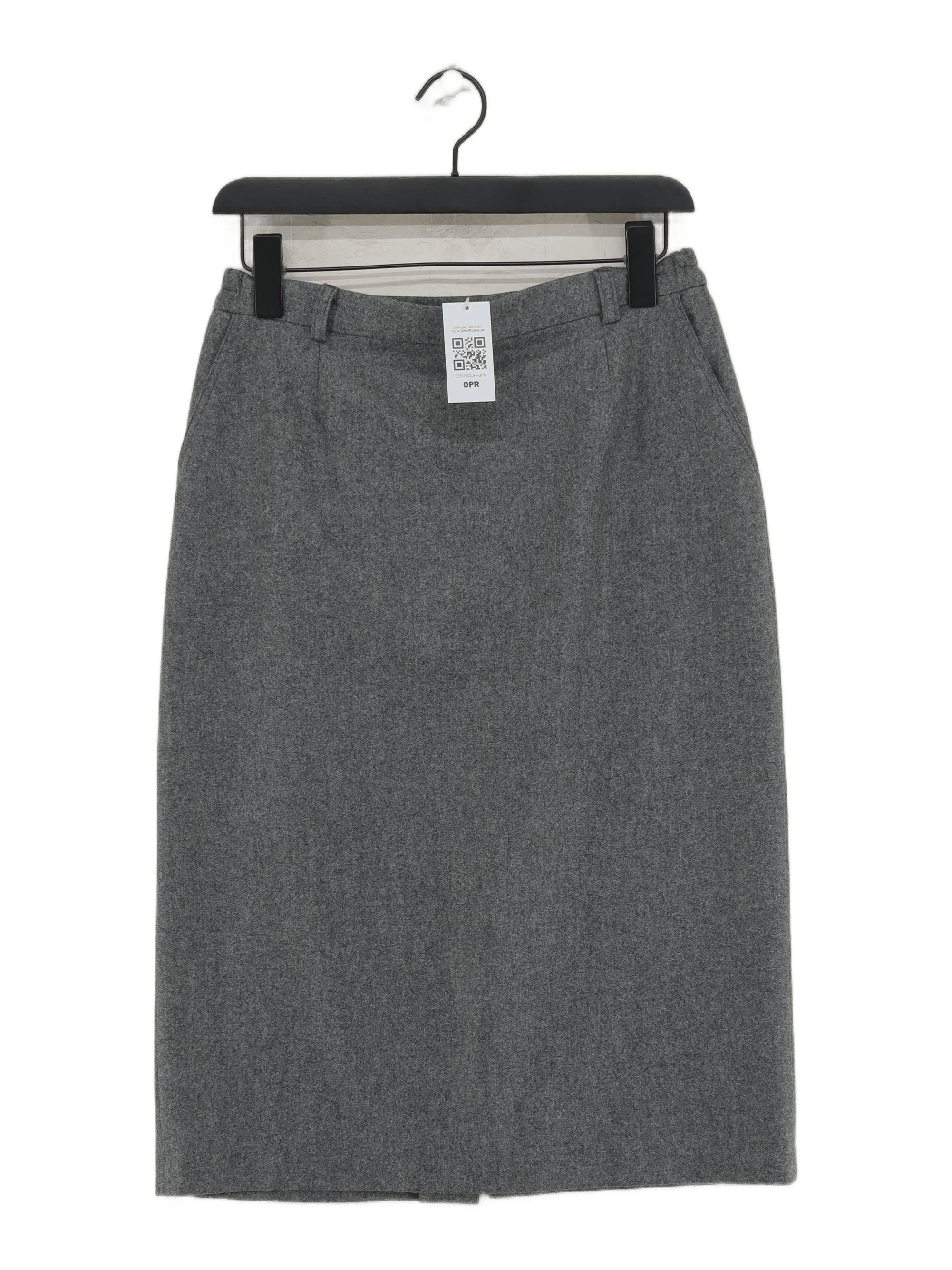 House Of Bruar Women's Midi Skirt UK 14 Grey Wool