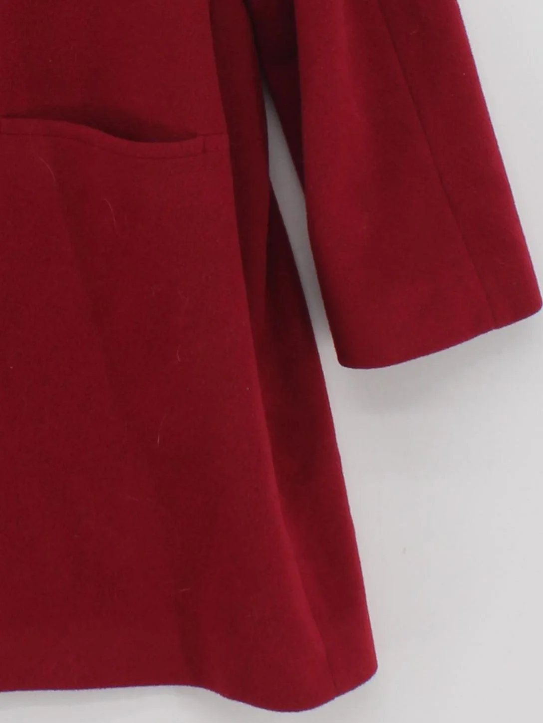 House Of Fraser Women's Coat UK 14 Red Wool with Nylon Overcoat - Image 4