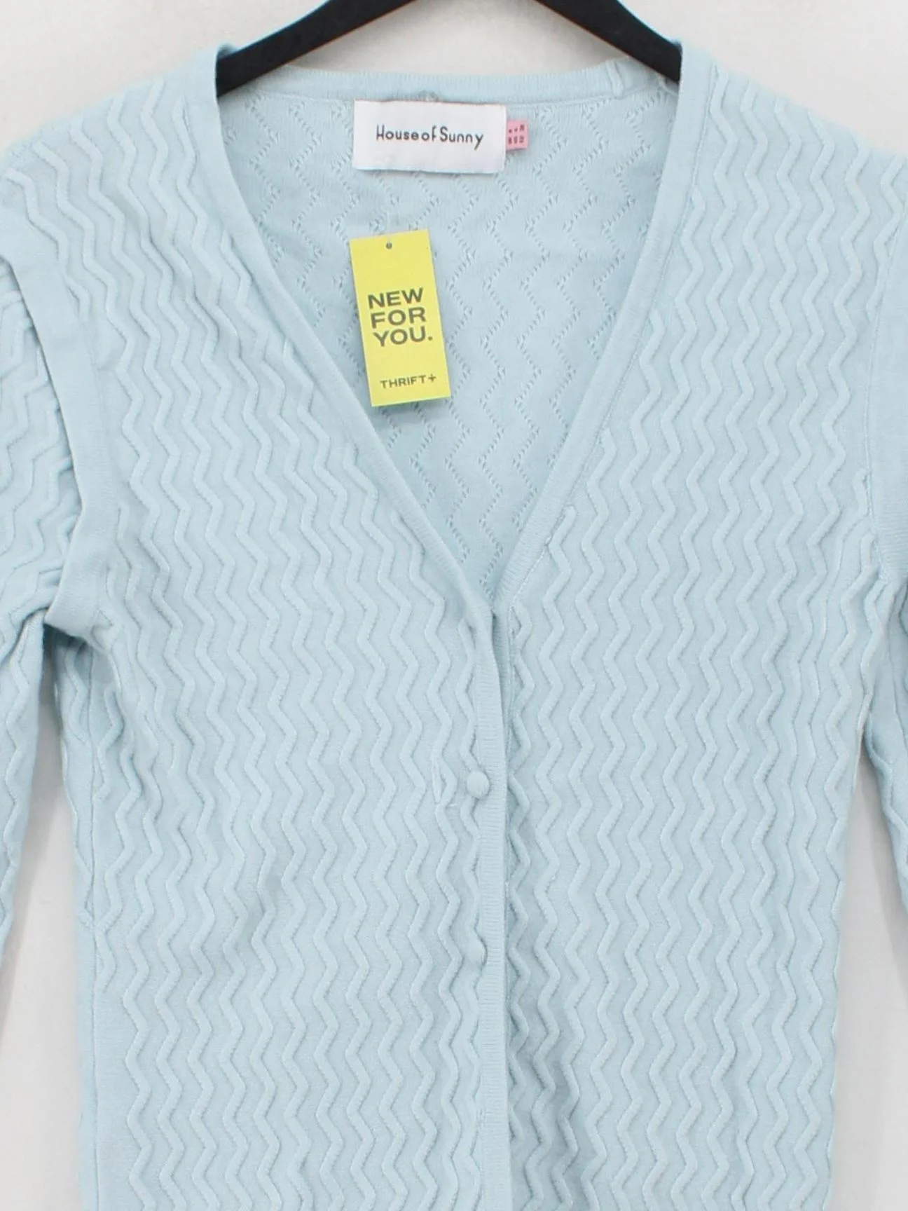 House Of Sunny Women's Cardigan UK 8 Blue Viscose with Polyester, Nylon Cardigan - Image 3