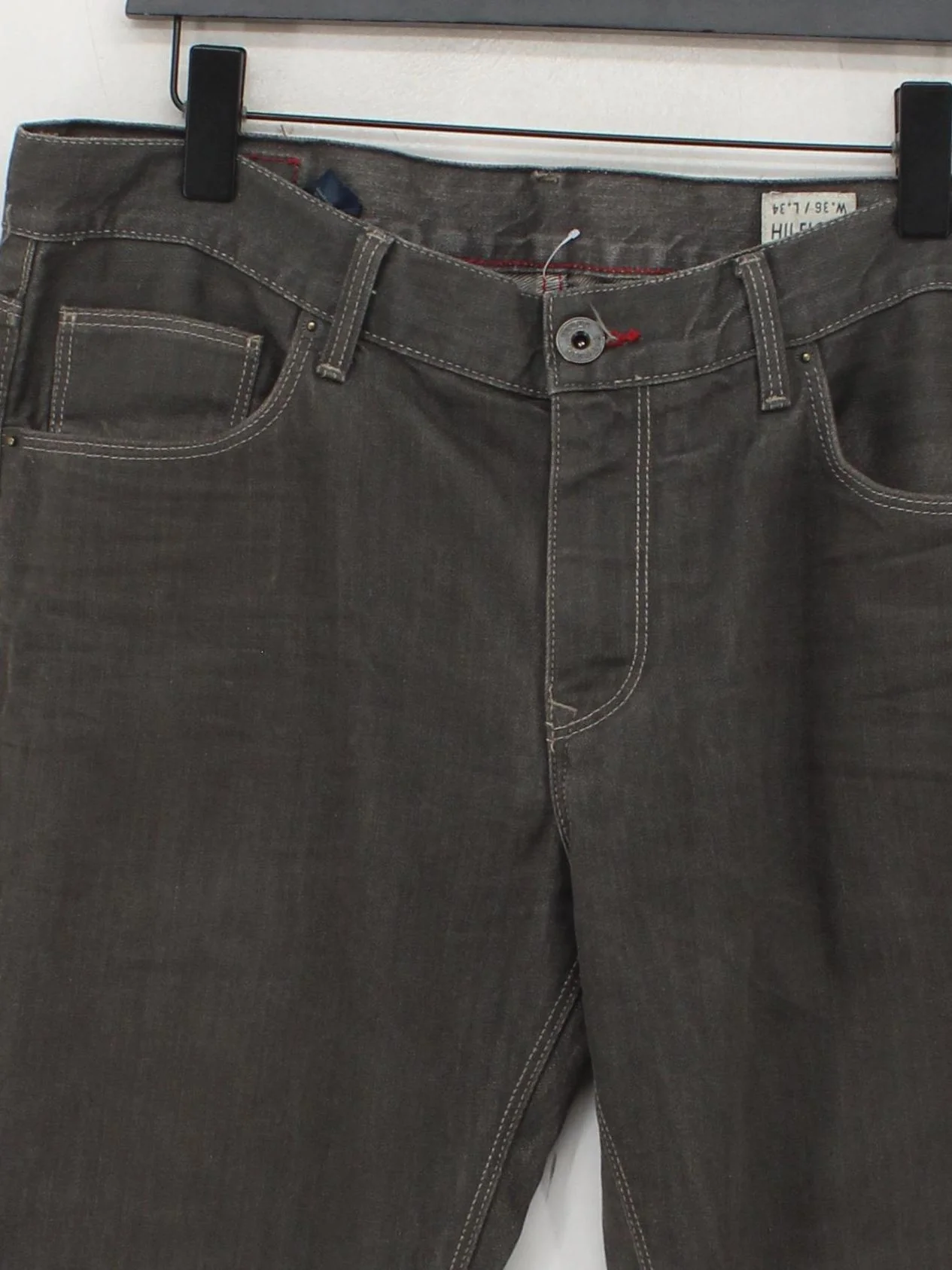 Hudson Men's Jeans W 36 in; L 32 in Grey Cotton with Elastane Straight - Image 3