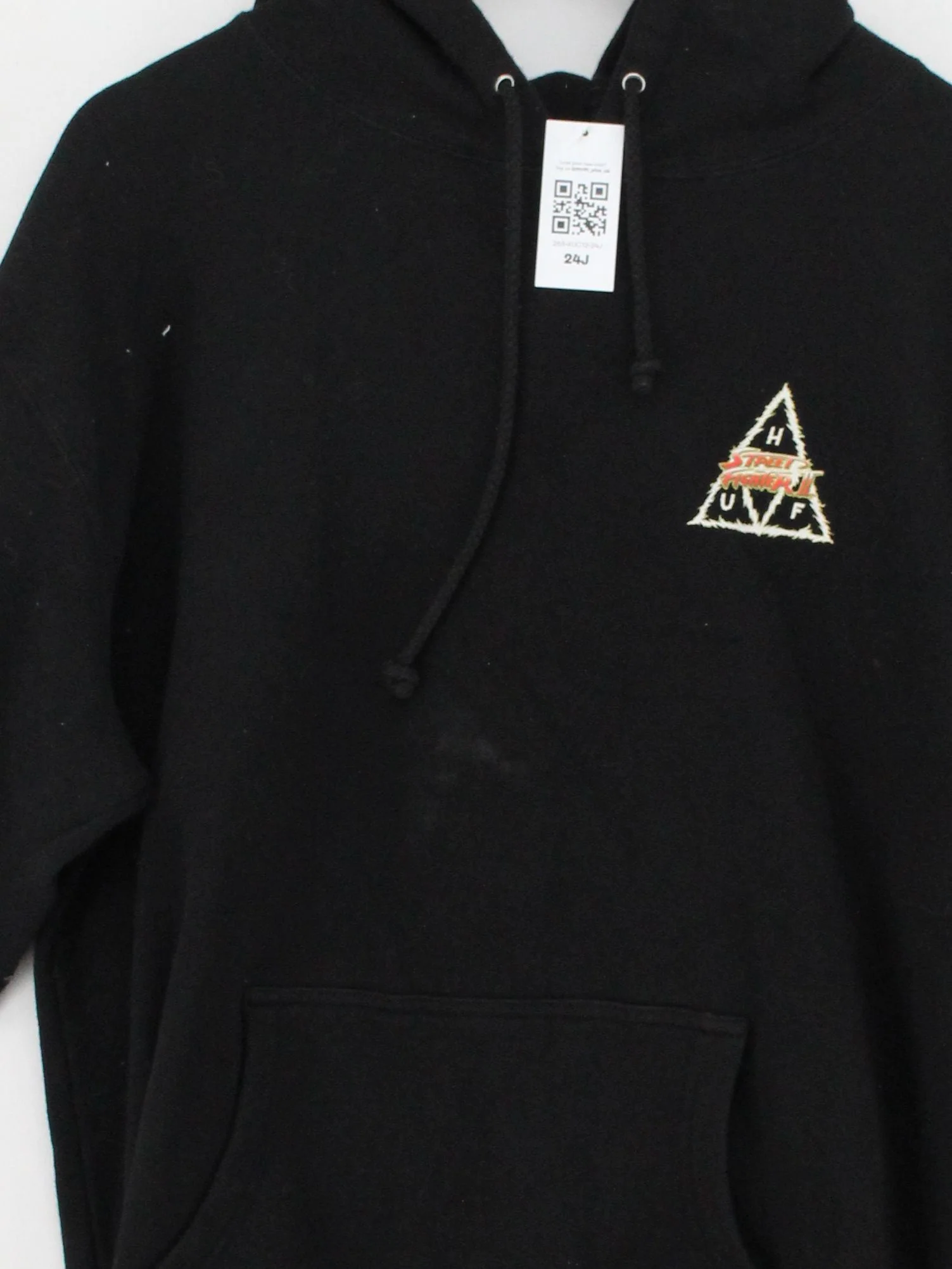 HUF Men's Hoodie L Black Graphic Cotton with Polyester Pullover - Image 3