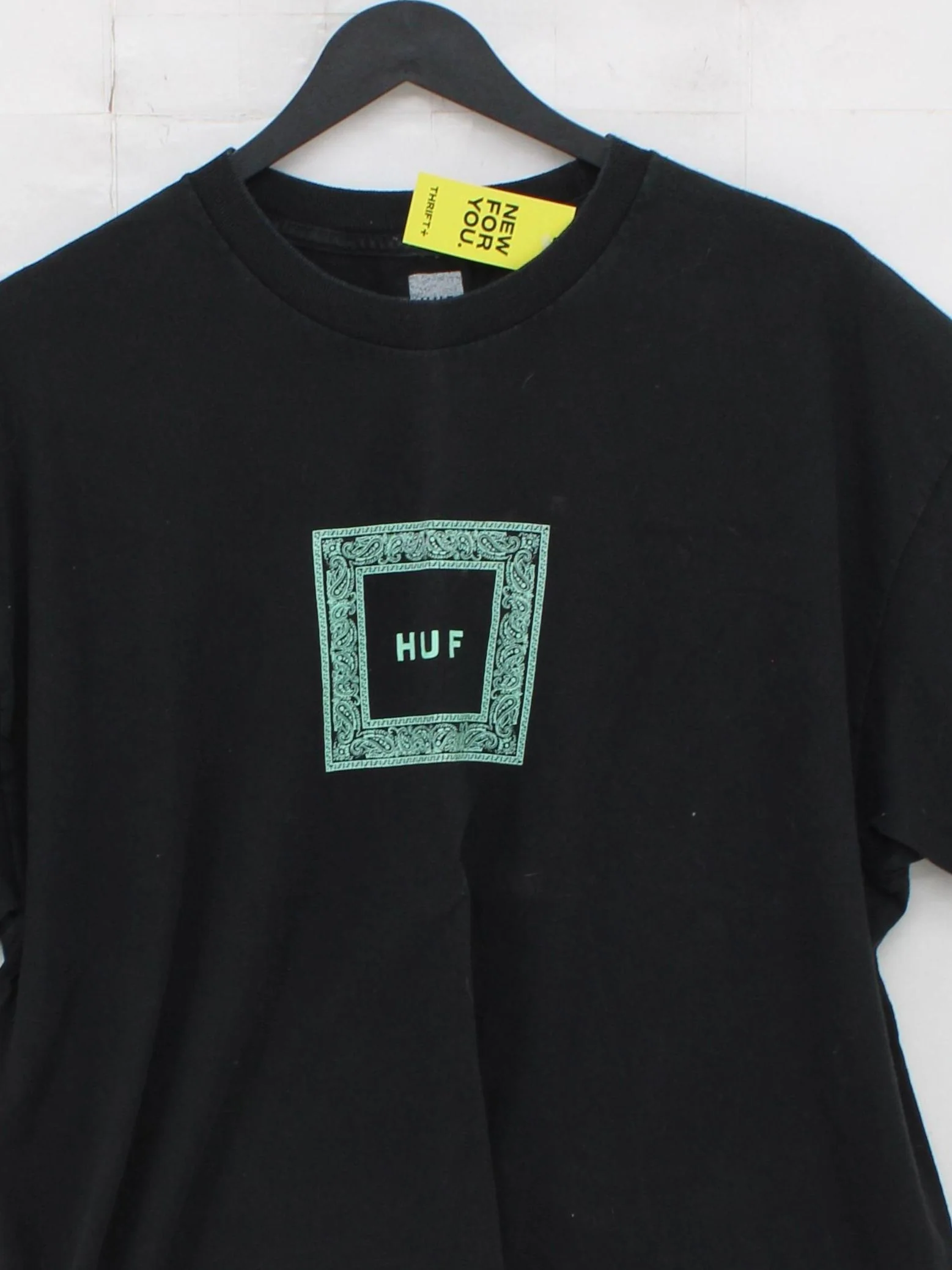HUF Men's T-Shirt XL Black Graphic 100% Cotton Basic - Image 3