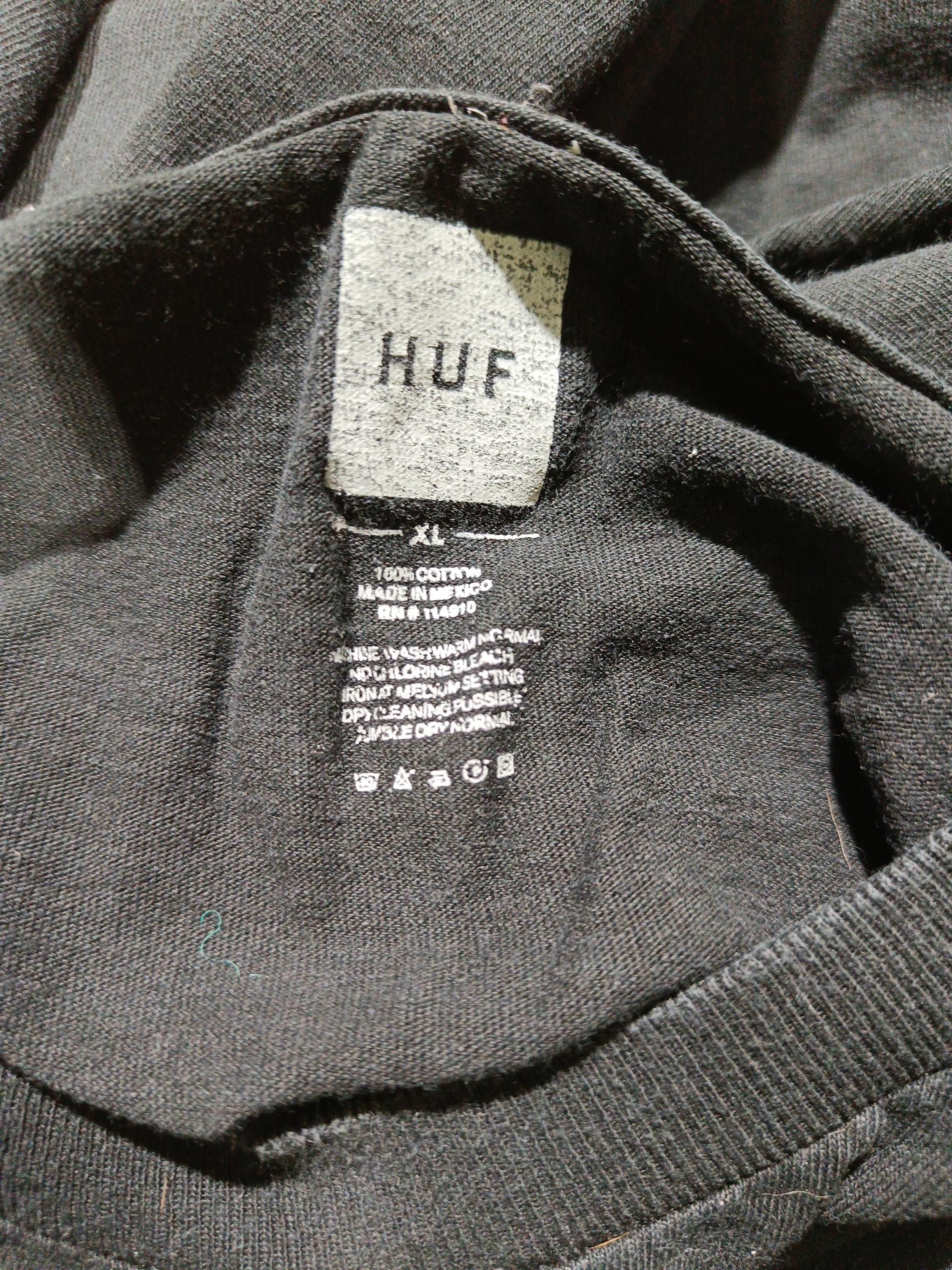 HUF Men's T-Shirt XL Black Graphic 100% Cotton Basic - Image 8