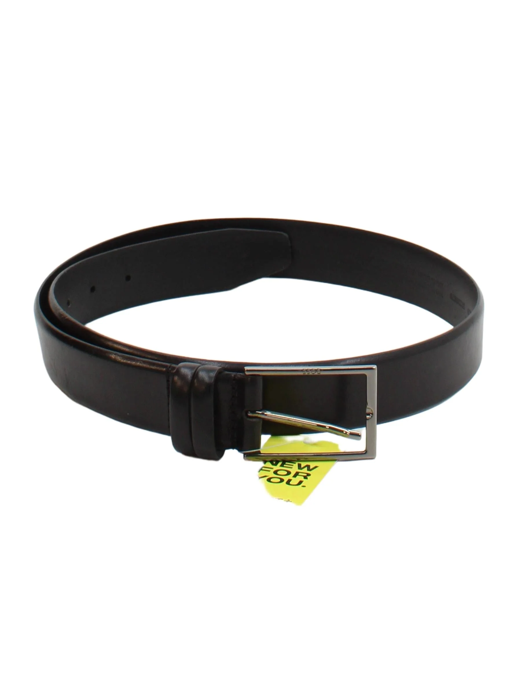 Hugo Boss Men's Belt M Black 100% Leather Dress Belt