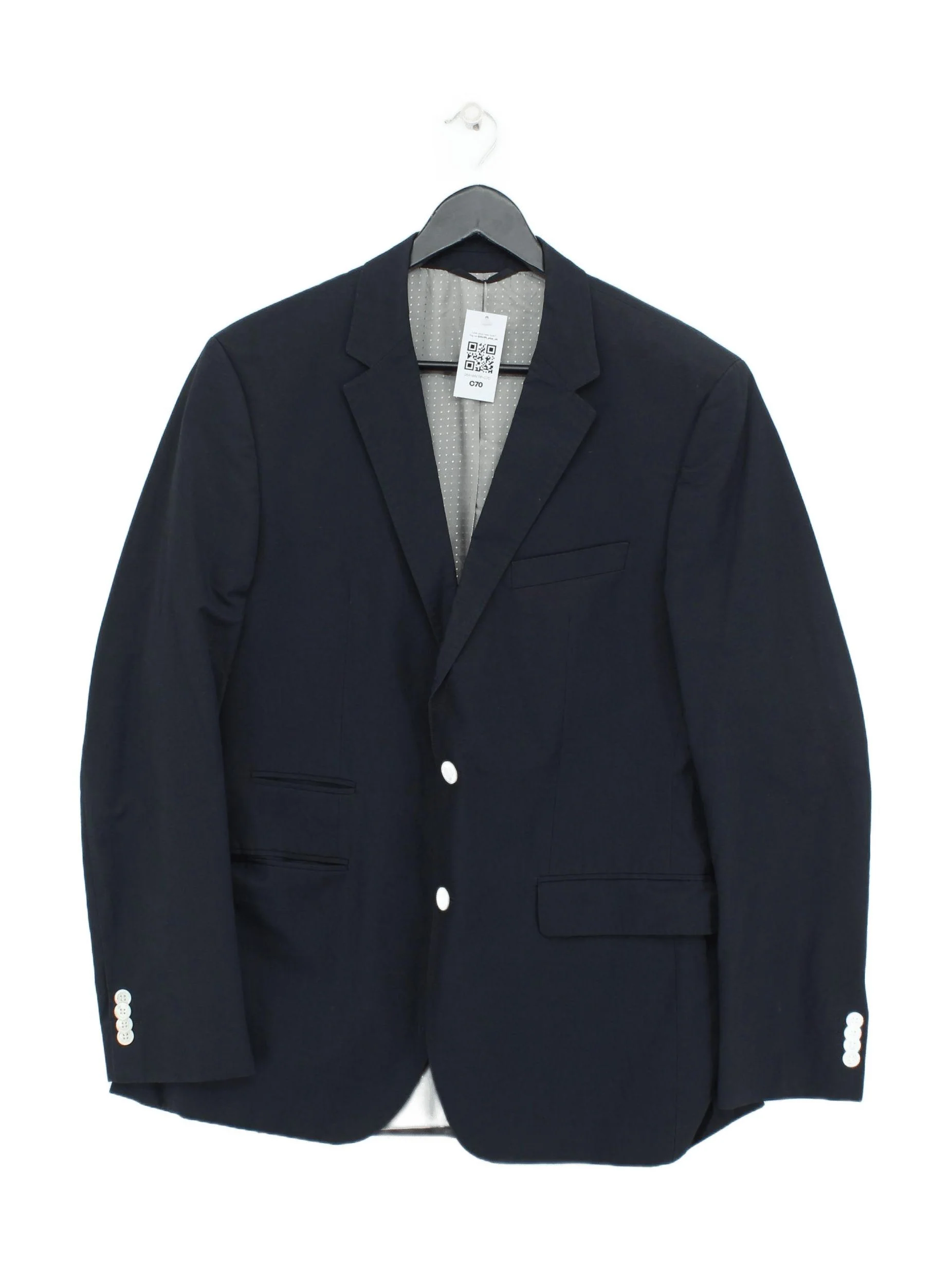 Hugo Boss Men's Blazer Chest: 50 in Blue Cotton with Polyamide Overcoat